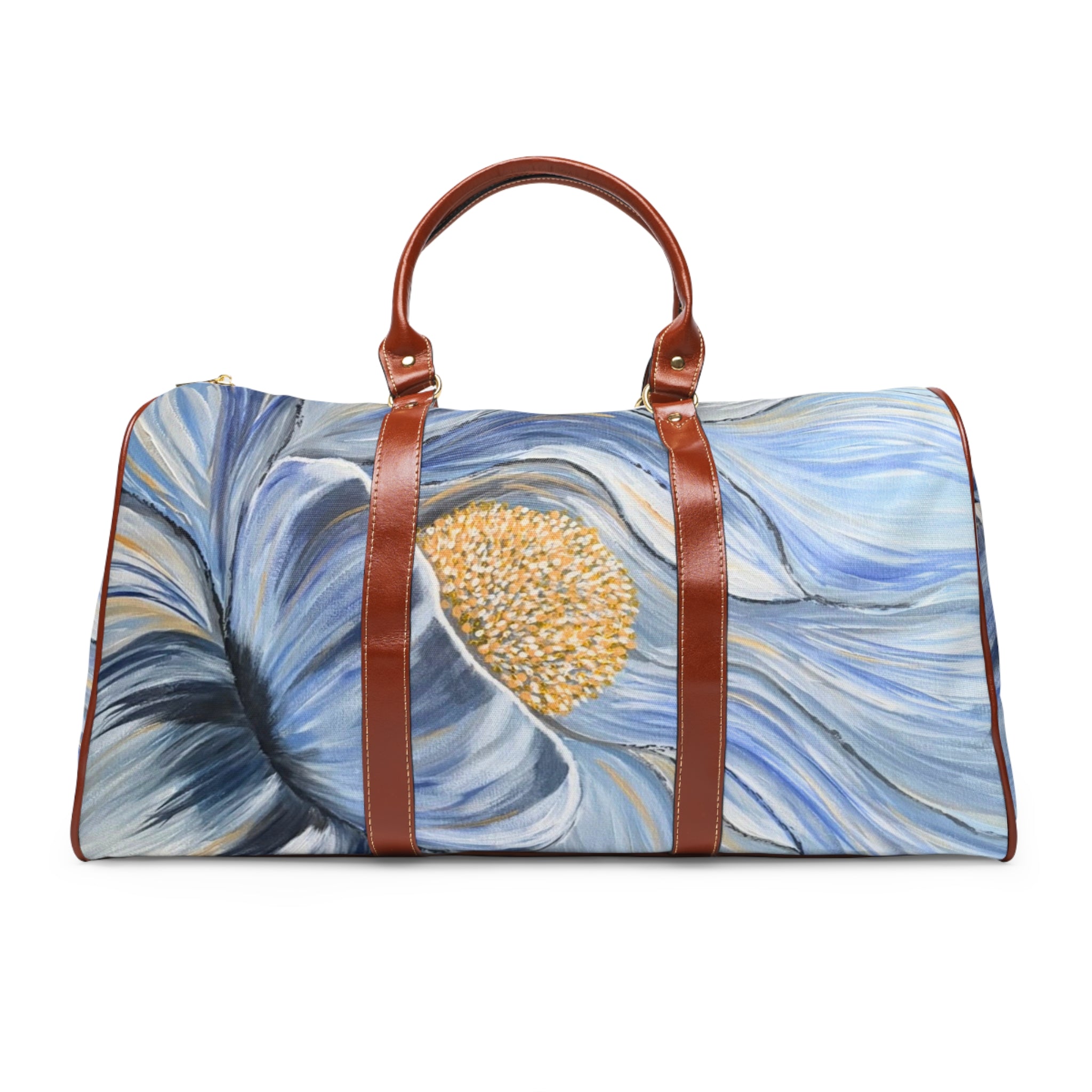 Velvet Current Weekender Bag – Waterproof Travel Duffle with Artistic Flower Print