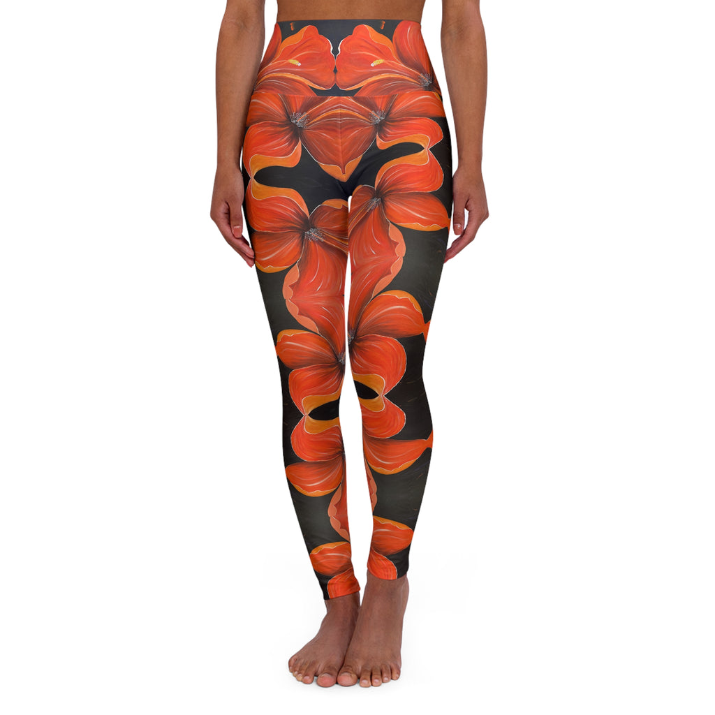 Scarlet Veil Yoga Leggings - Comfort Fit, Fitness Apparel, Workout Gear, Athleisure, Gift for Yoga Lovers