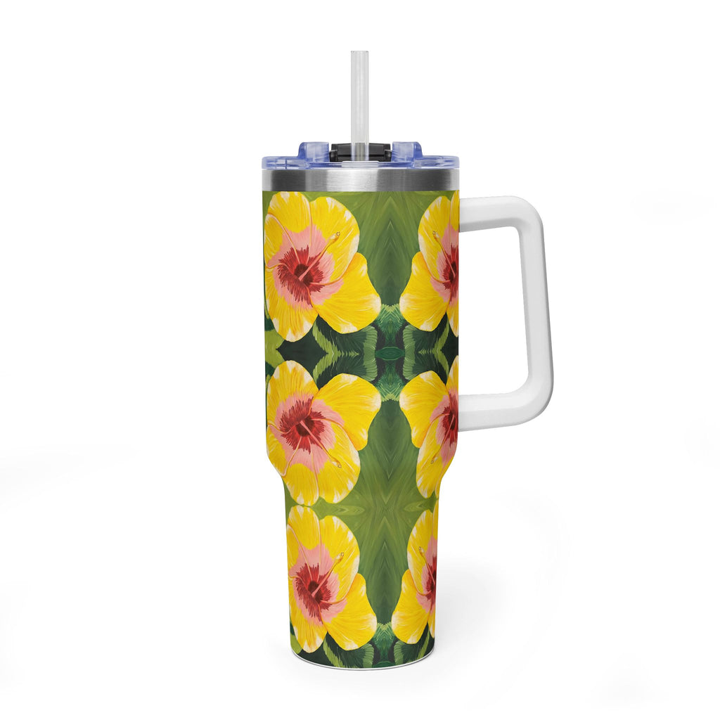 Blushing Sunrise 40oz  Vacuum Tumbler — Insulated Travel Mug with Straw