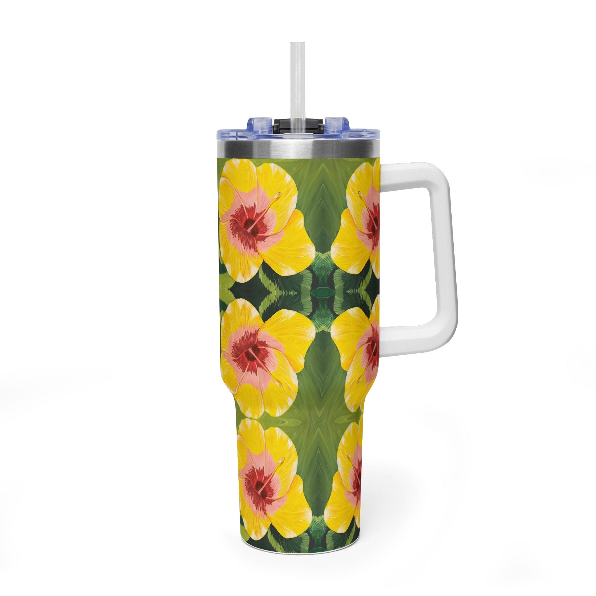 Blushing Sunrise 40oz  Vacuum Tumbler — Insulated Travel Mug with Straw