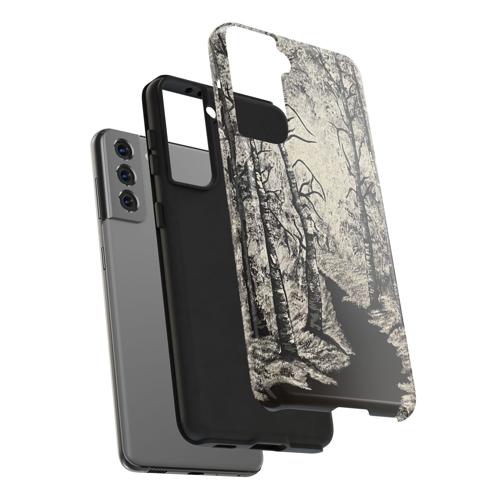 Silver Shadows Phone Case - Hand Painted Unique Designs