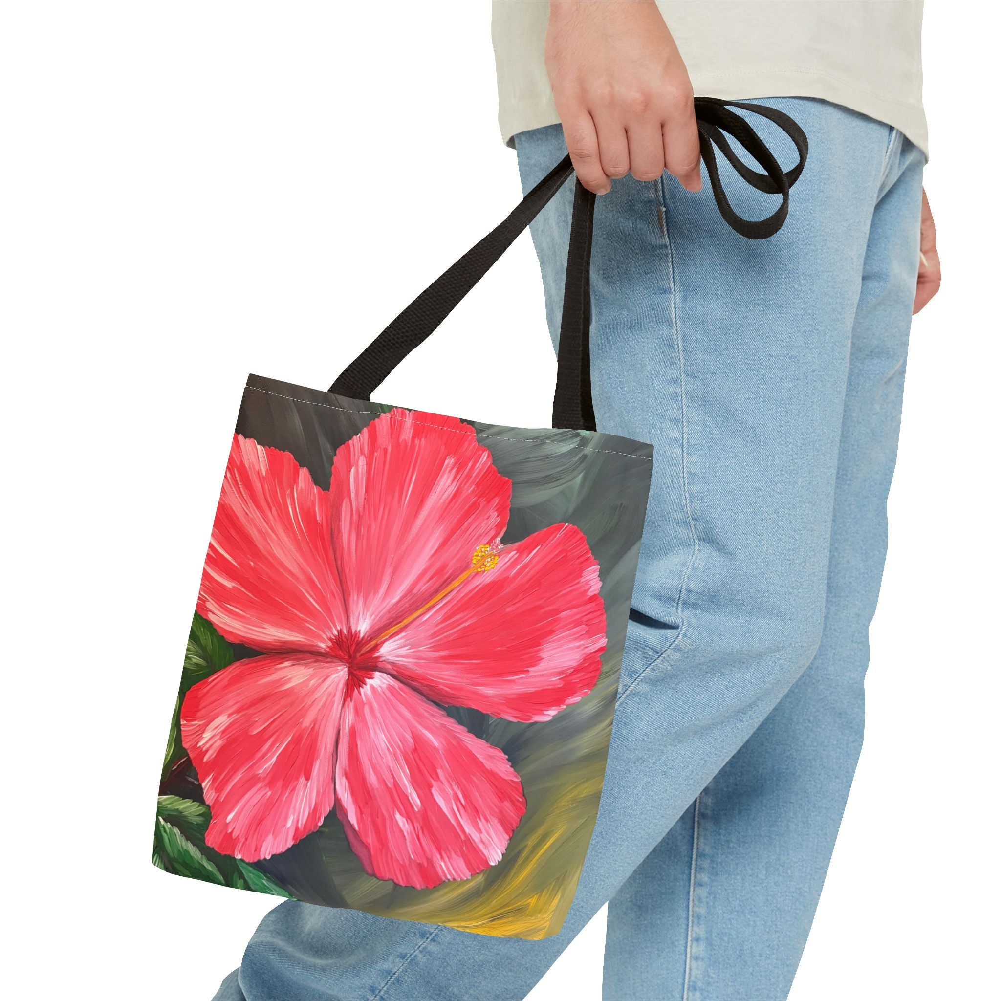 Hibiscus Hues Hand Painted Tote Bag