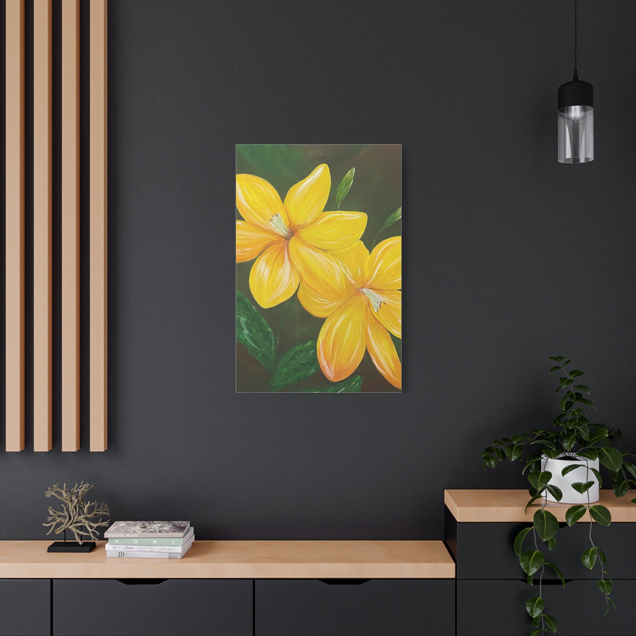 Golden Bloom Canvas Wall Art