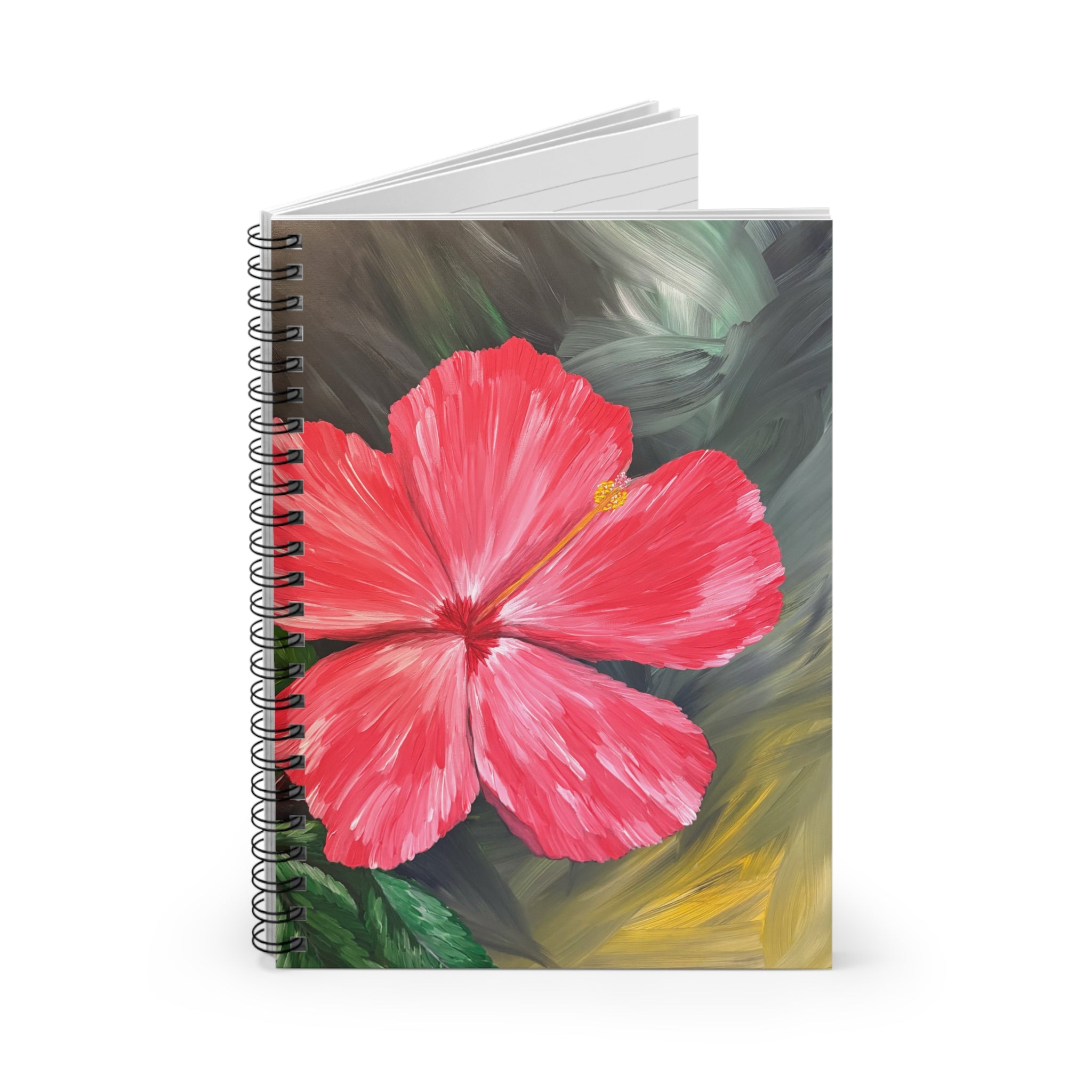 Hibiscus Hues Floral Spiral Notebook - Perfect for Journaling, Note-Taking, Gift for Students, Flower Lover, Creative Ideas, Illustration