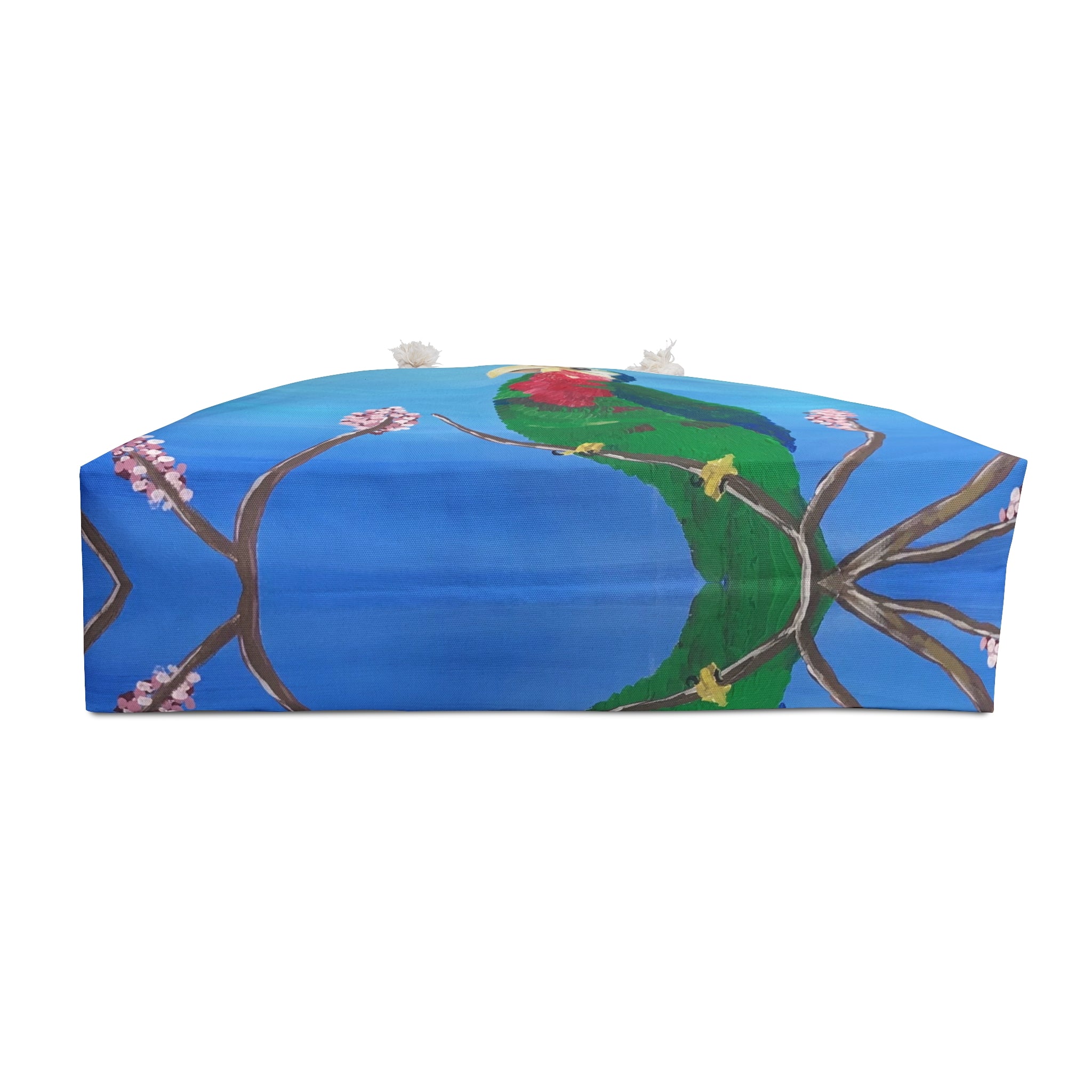 Abaco Parrot Tote Bag with Hand Painted Designs