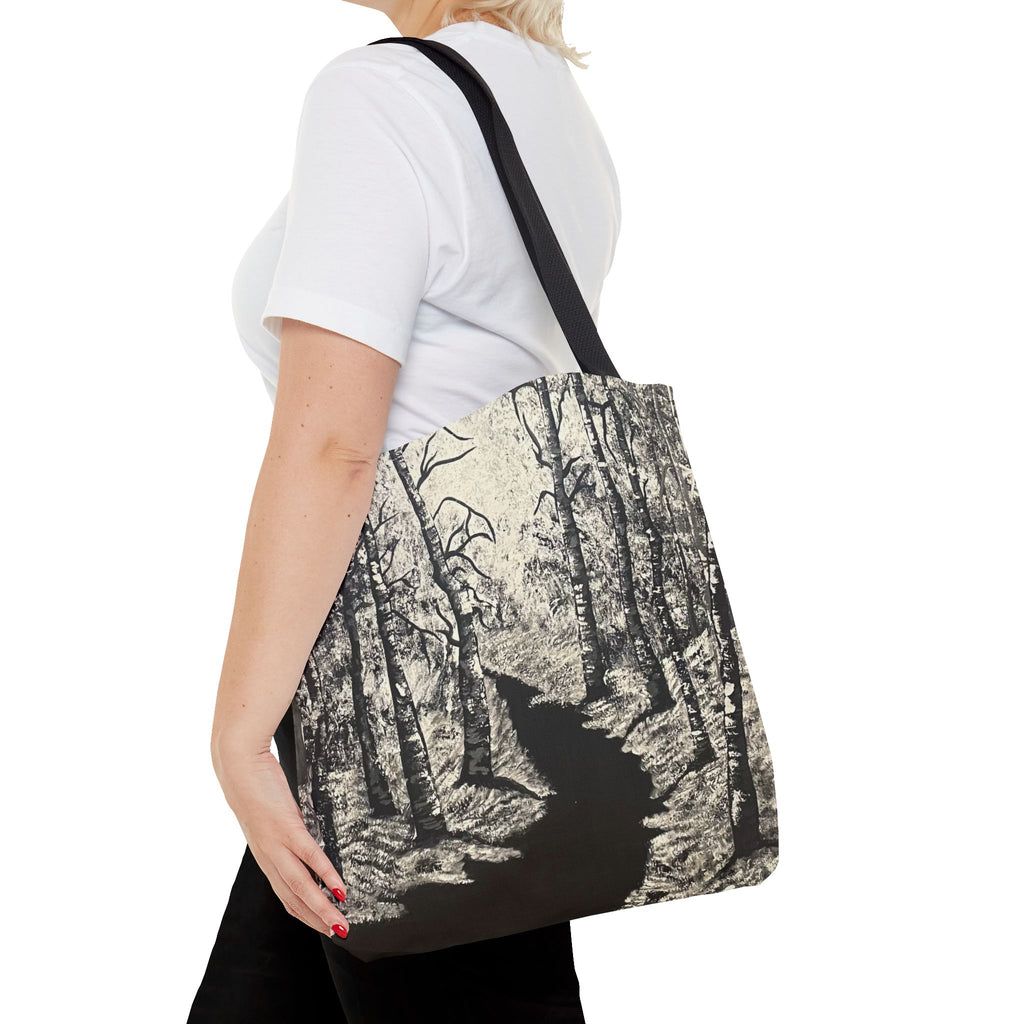 Silver Shadows Hand Painted Tote Bag