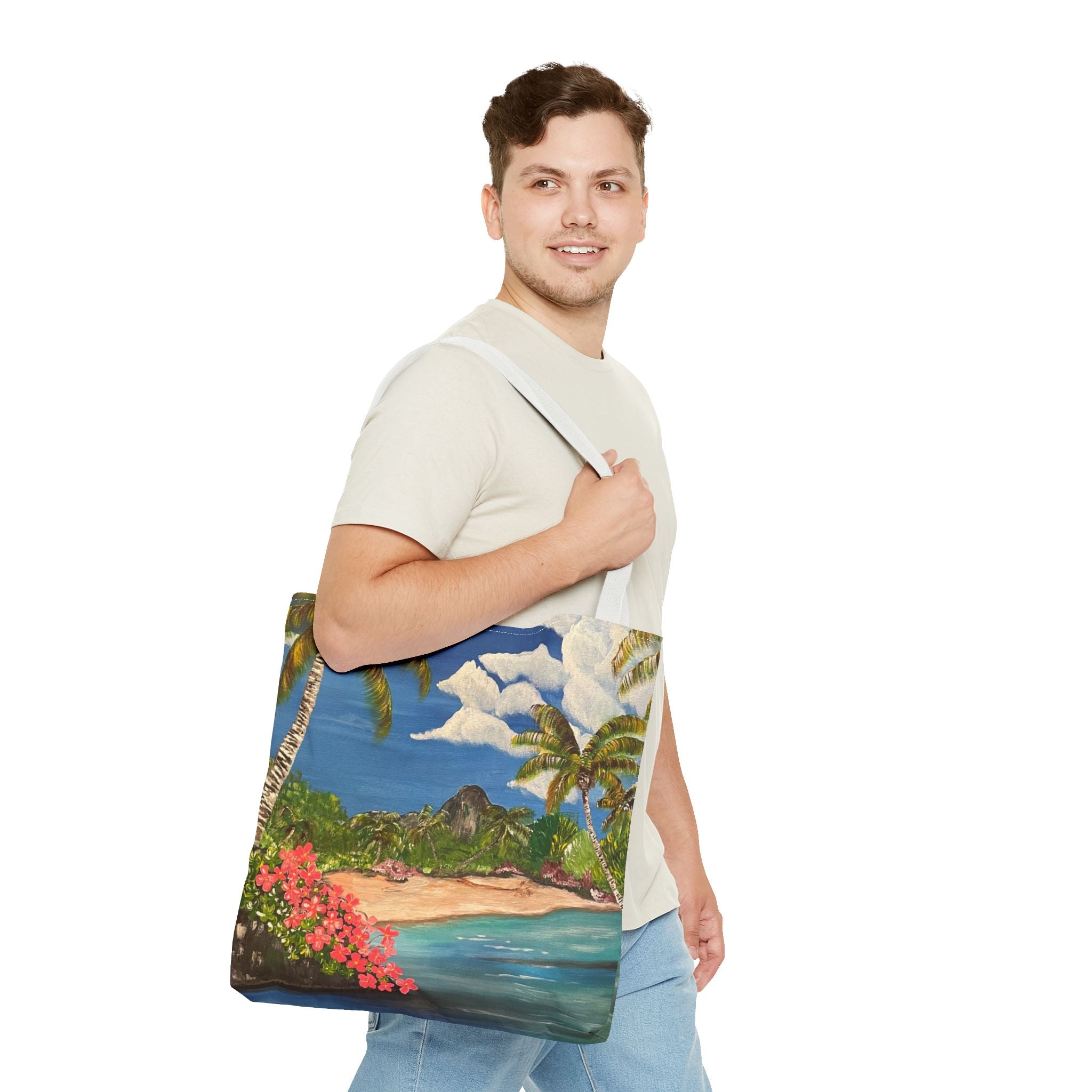 Blooming Paradise Hand Painted Tote Bag