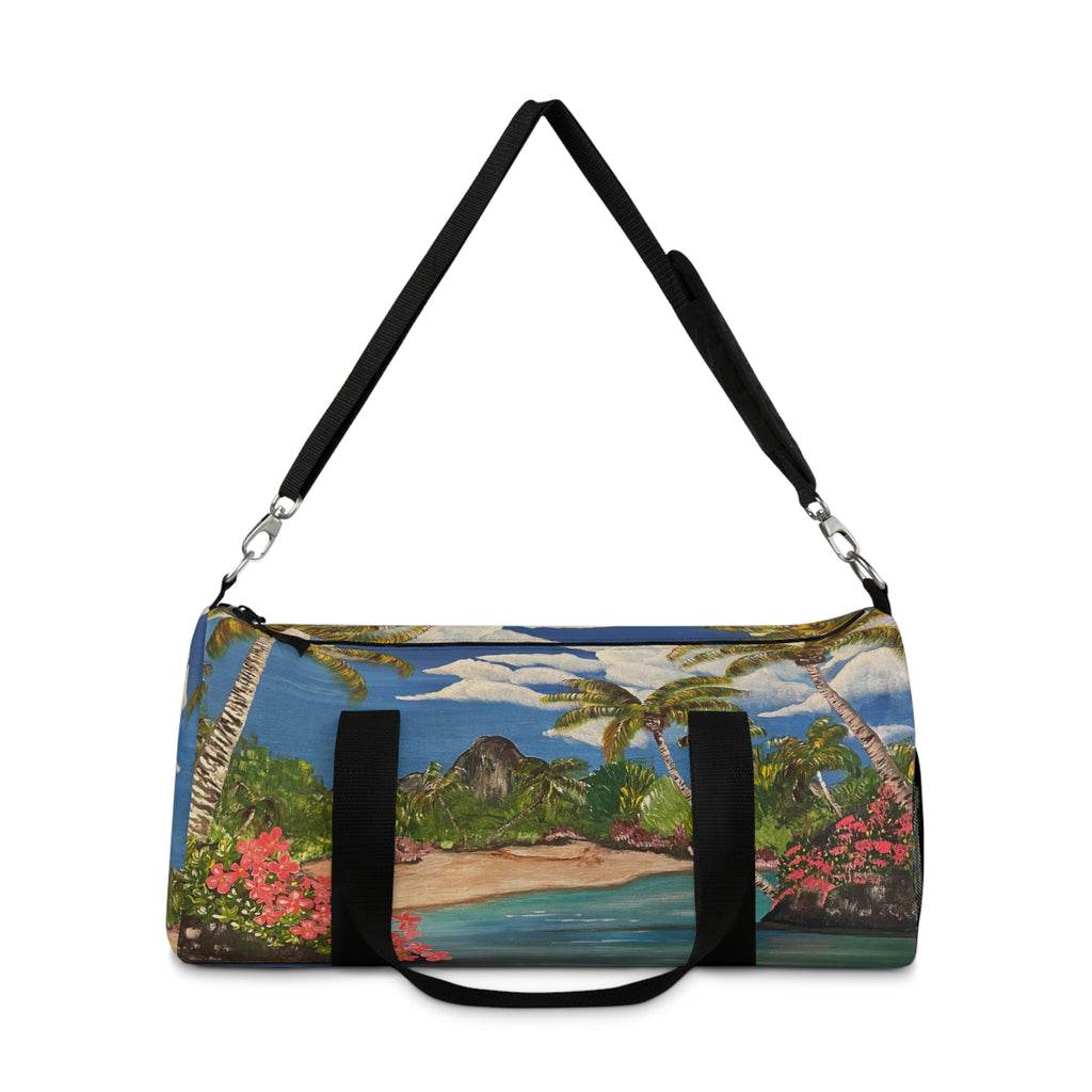 Blooming Paradise Duffel Bag Hand Painted Design