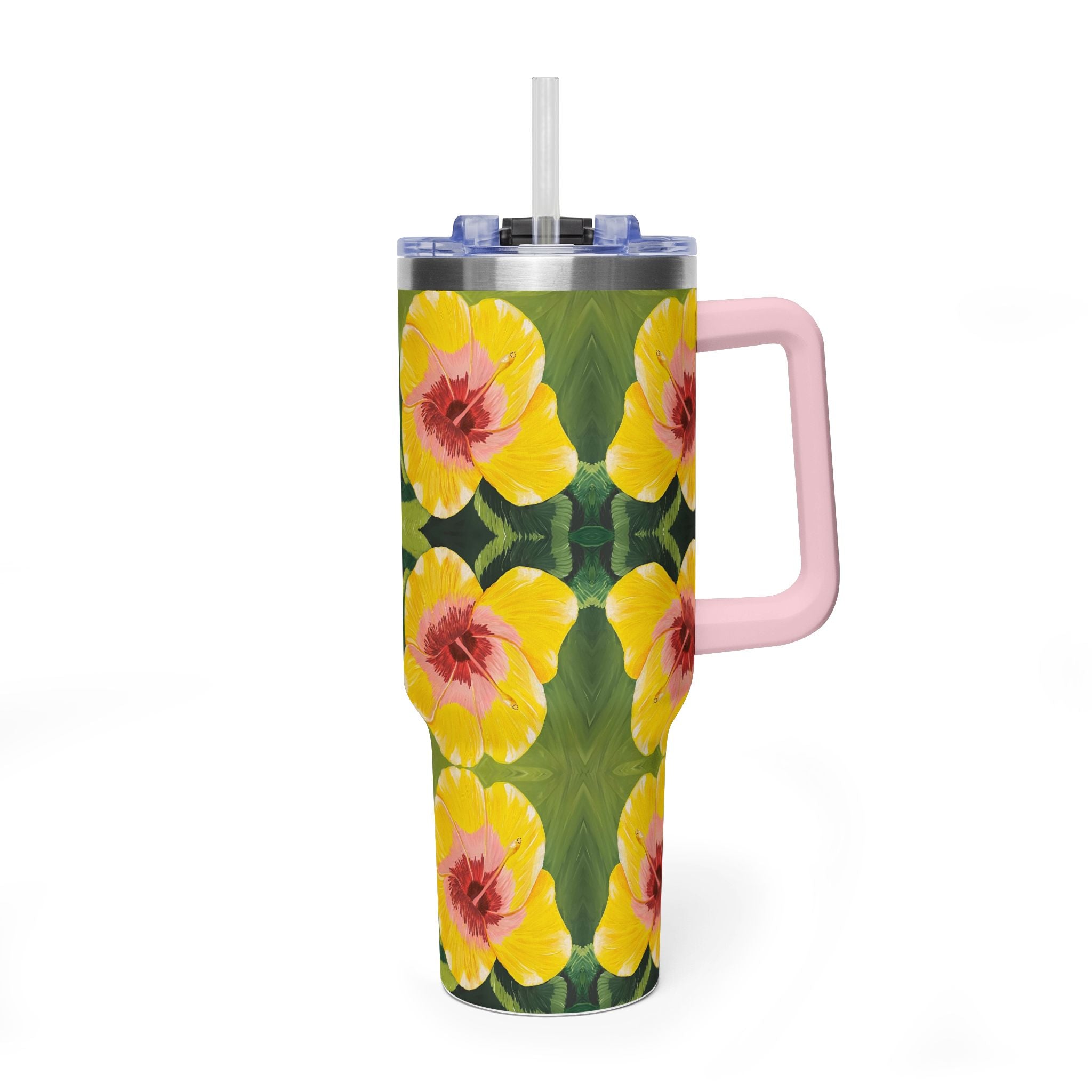 Blushing Sunrise 40oz  Vacuum Tumbler — Insulated Travel Mug with Straw
