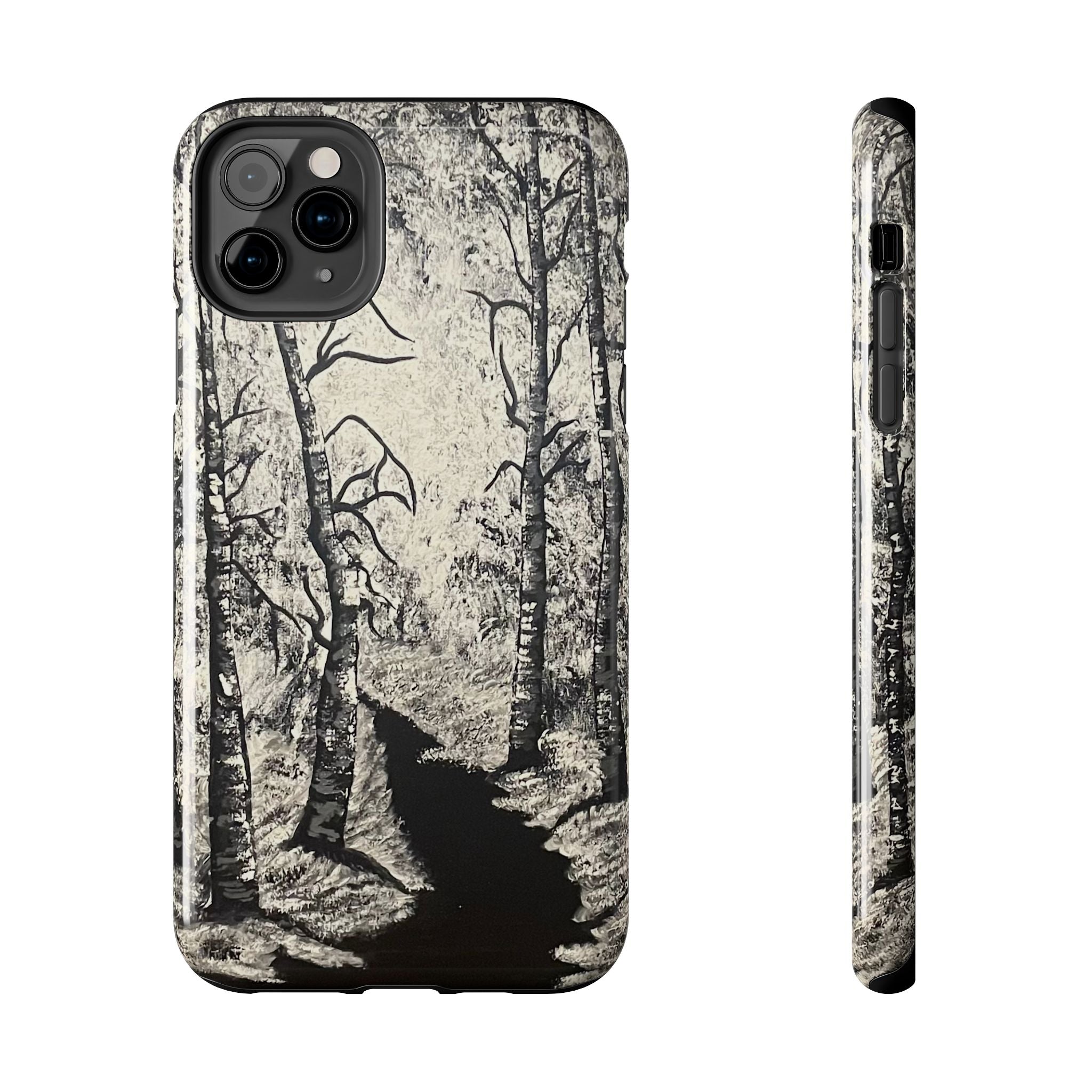 Silver Shadows Phone Case - Hand Painted Unique Designs
