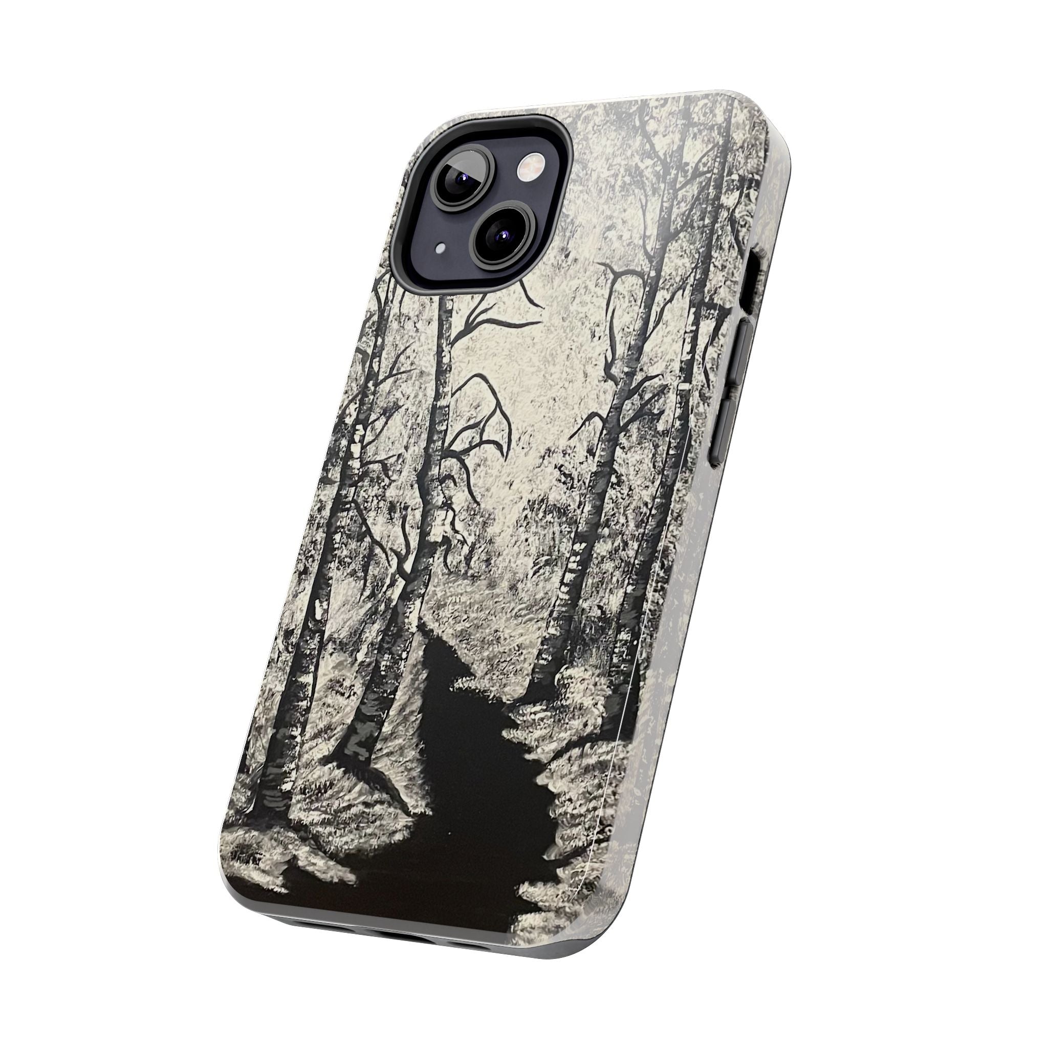 Silver Shadows Phone Case - Hand Painted Unique Designs