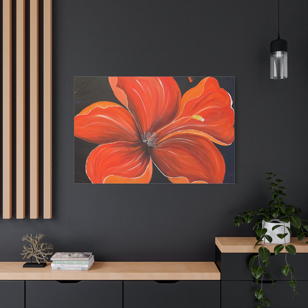 Scarlet Veil Abstract Art Canvas - Contemporary Wall Decor