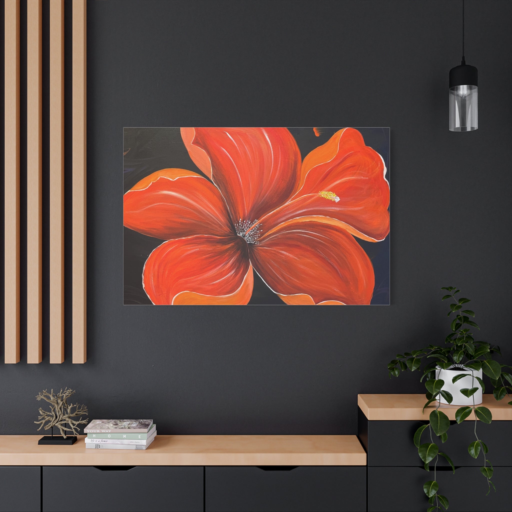 Scarlet Veil Abstract Art Canvas - Contemporary Wall Decor