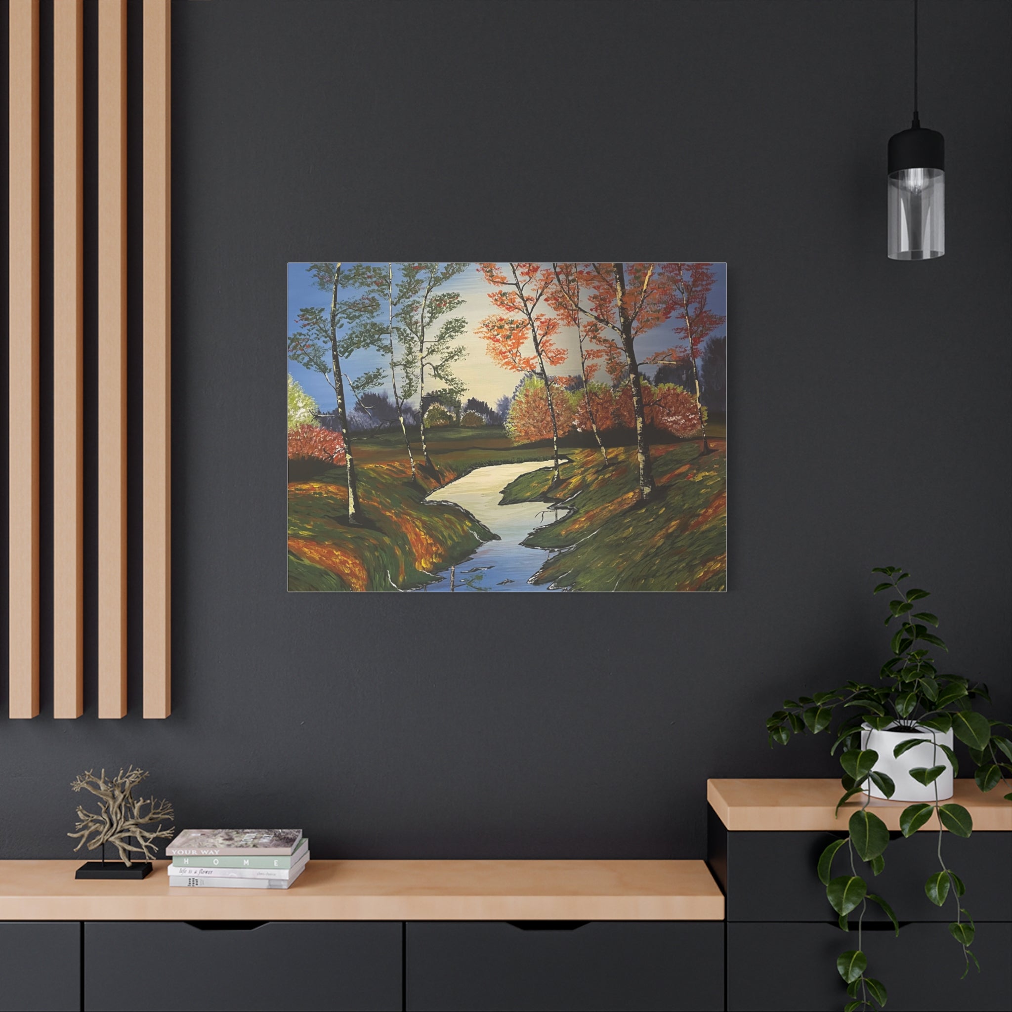 Whispering Birches Abstract Art Canvas - Contemporary Wall Decor