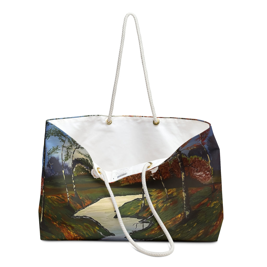 Whispering Birches Tote Bag with Hand Painted Designs