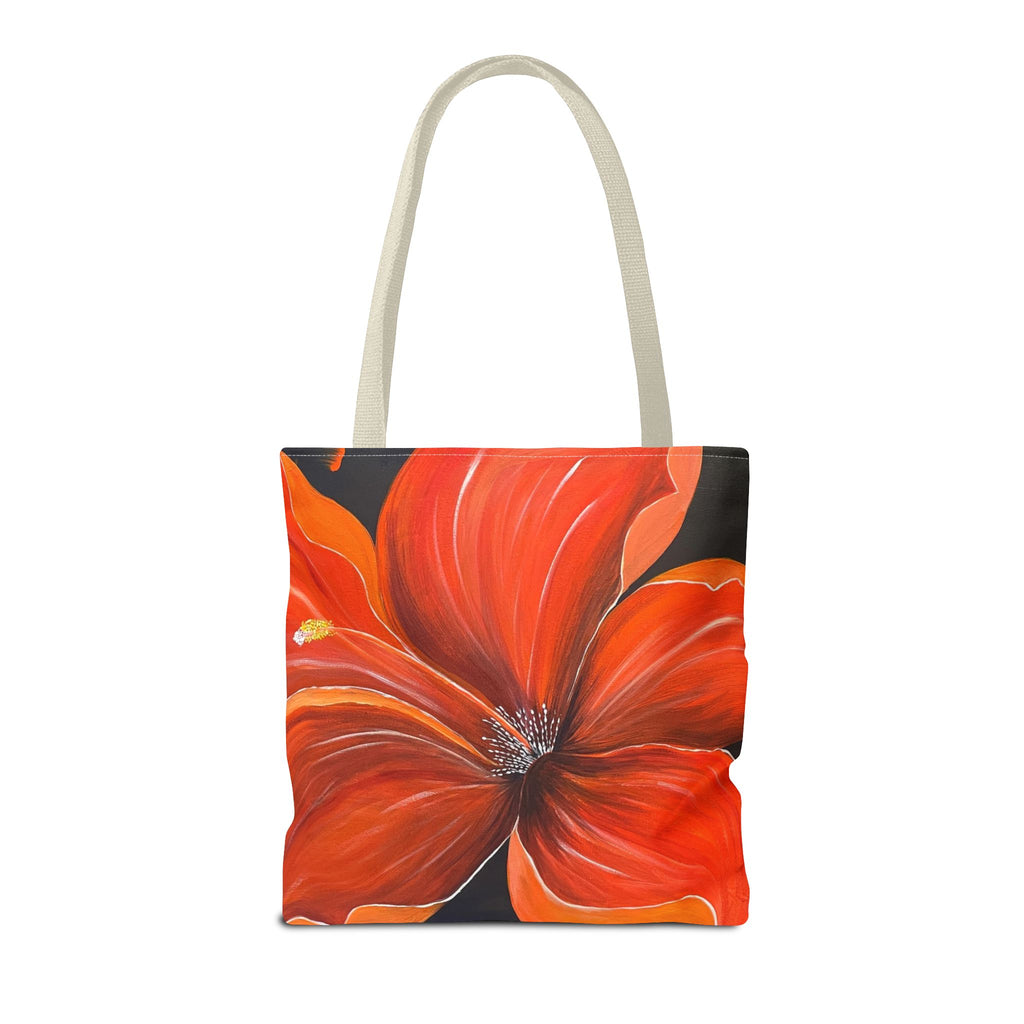Scarlet Veil Hand Painted Tote Bag
