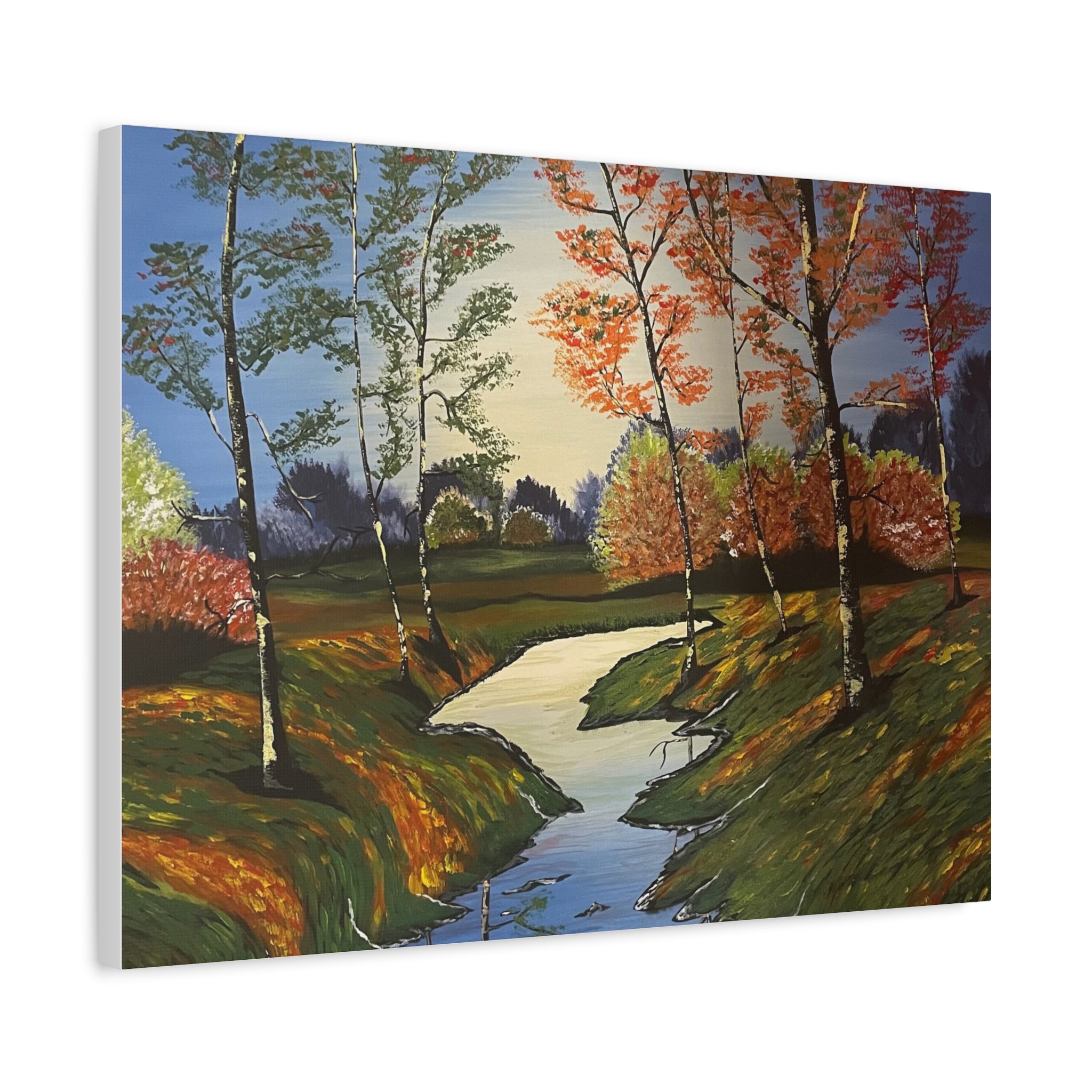 Whispering Birches Abstract Art Canvas - Contemporary Wall Decor