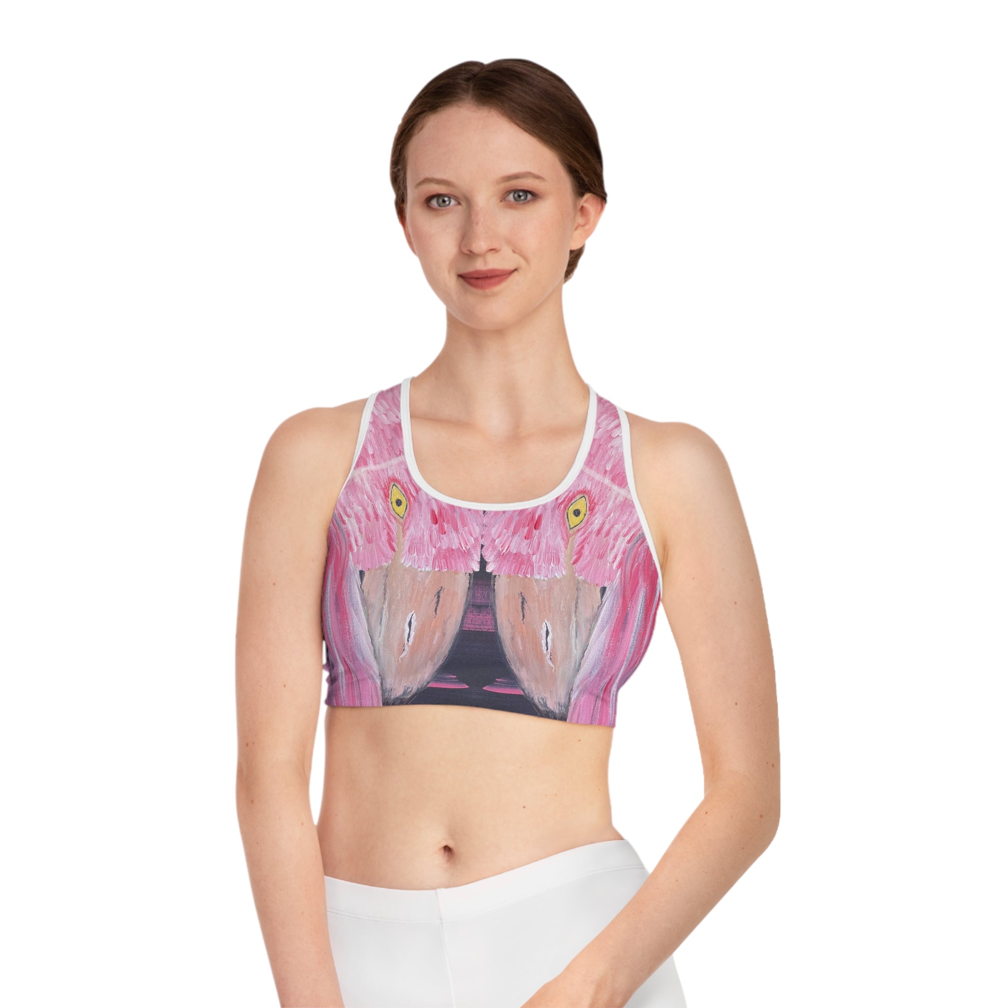 Feathered Grace Sports Bra, Activewear for Yoga, Workout Gear, Gift for Fitness Lovers, Exercise Top, Beachwear