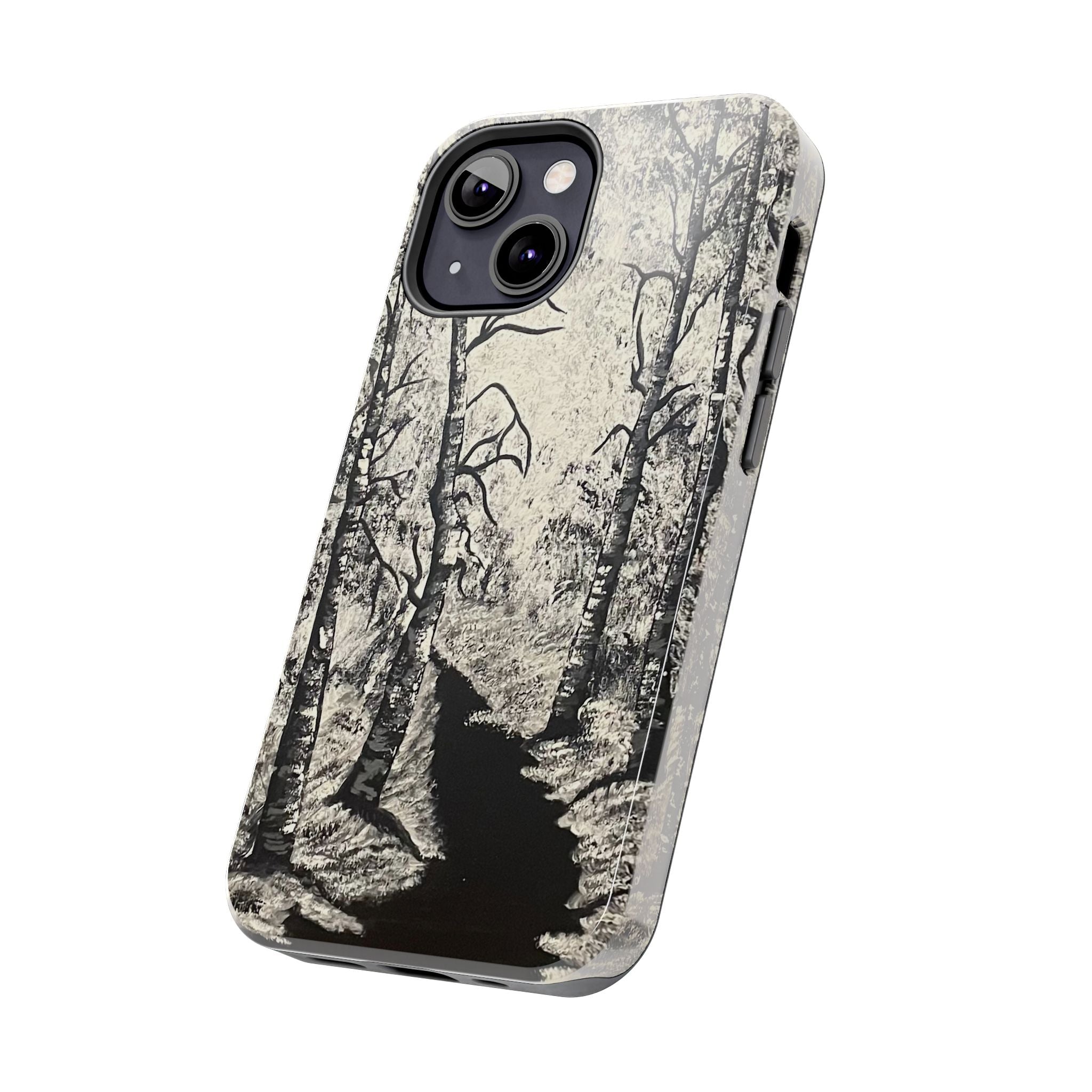 Silver Shadows Phone Case - Hand Painted Unique Designs