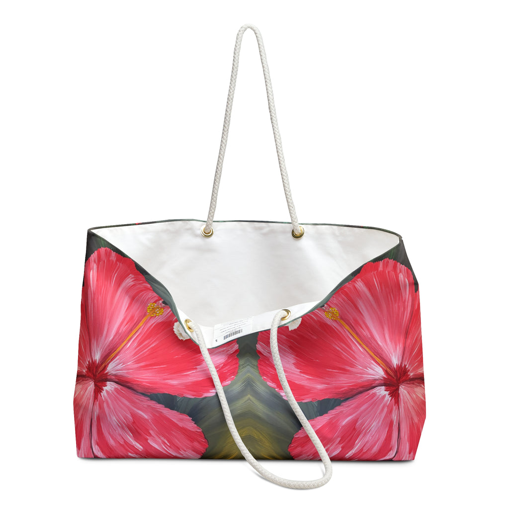 Hibiscus Hues Tote Bag with Hand Painted Designs