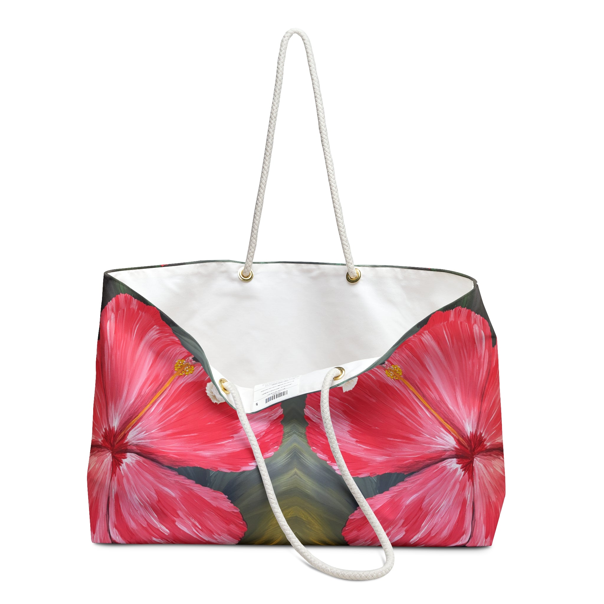 Hibiscus Hues Tote Bag with Hand Painted Designs