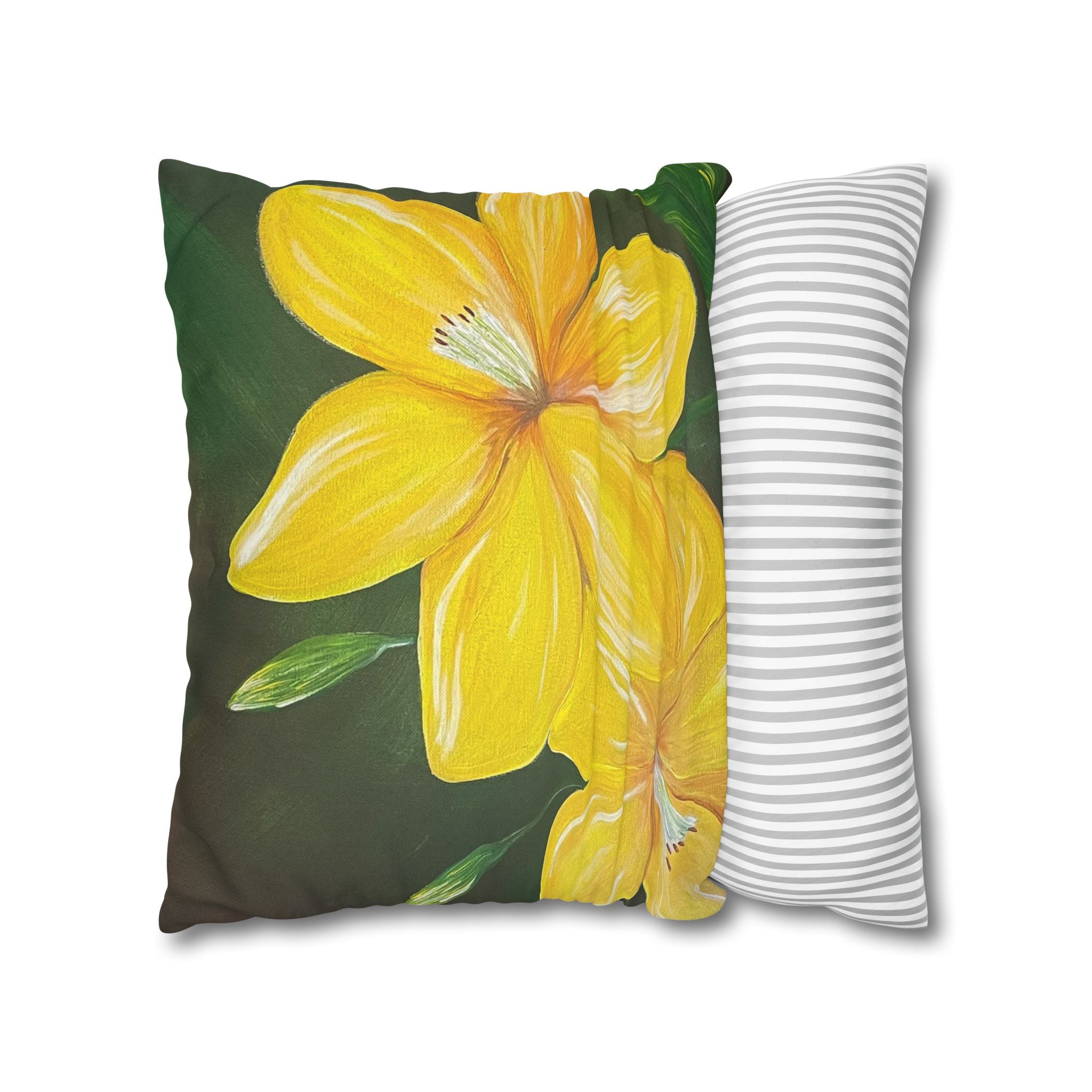 Golden Bloom Square Decorative Pillow Sham