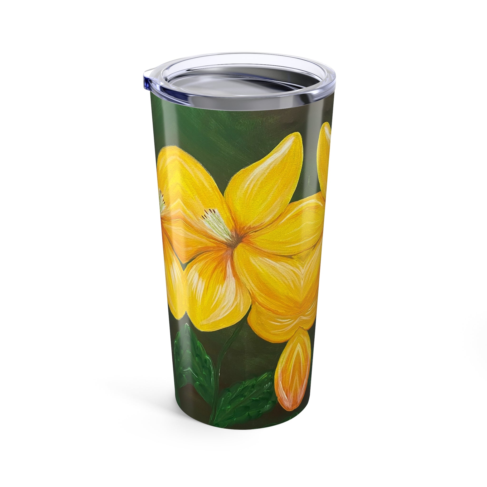 Golden Bloom 20oz Artistic Tumbler Perfect Hand Painted Gift