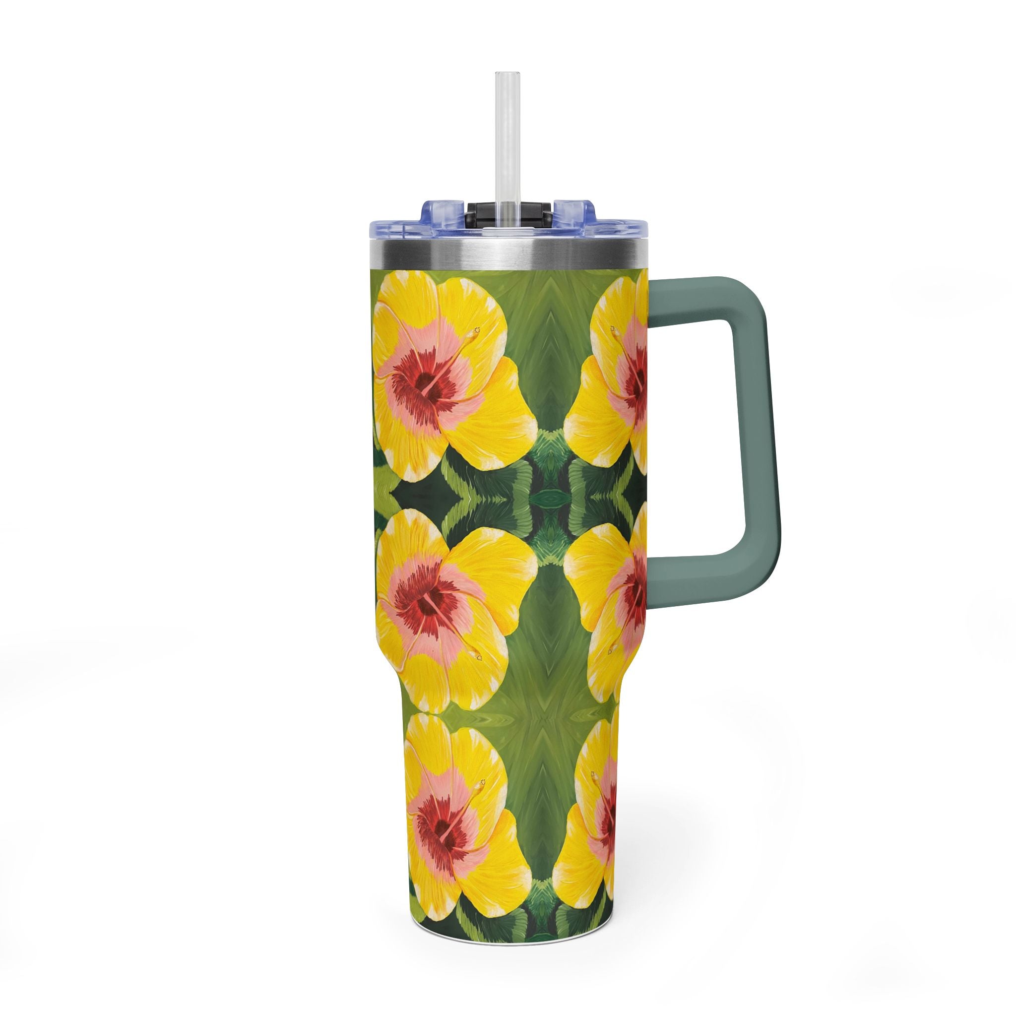 Blushing Sunrise 40oz  Vacuum Tumbler — Insulated Travel Mug with Straw