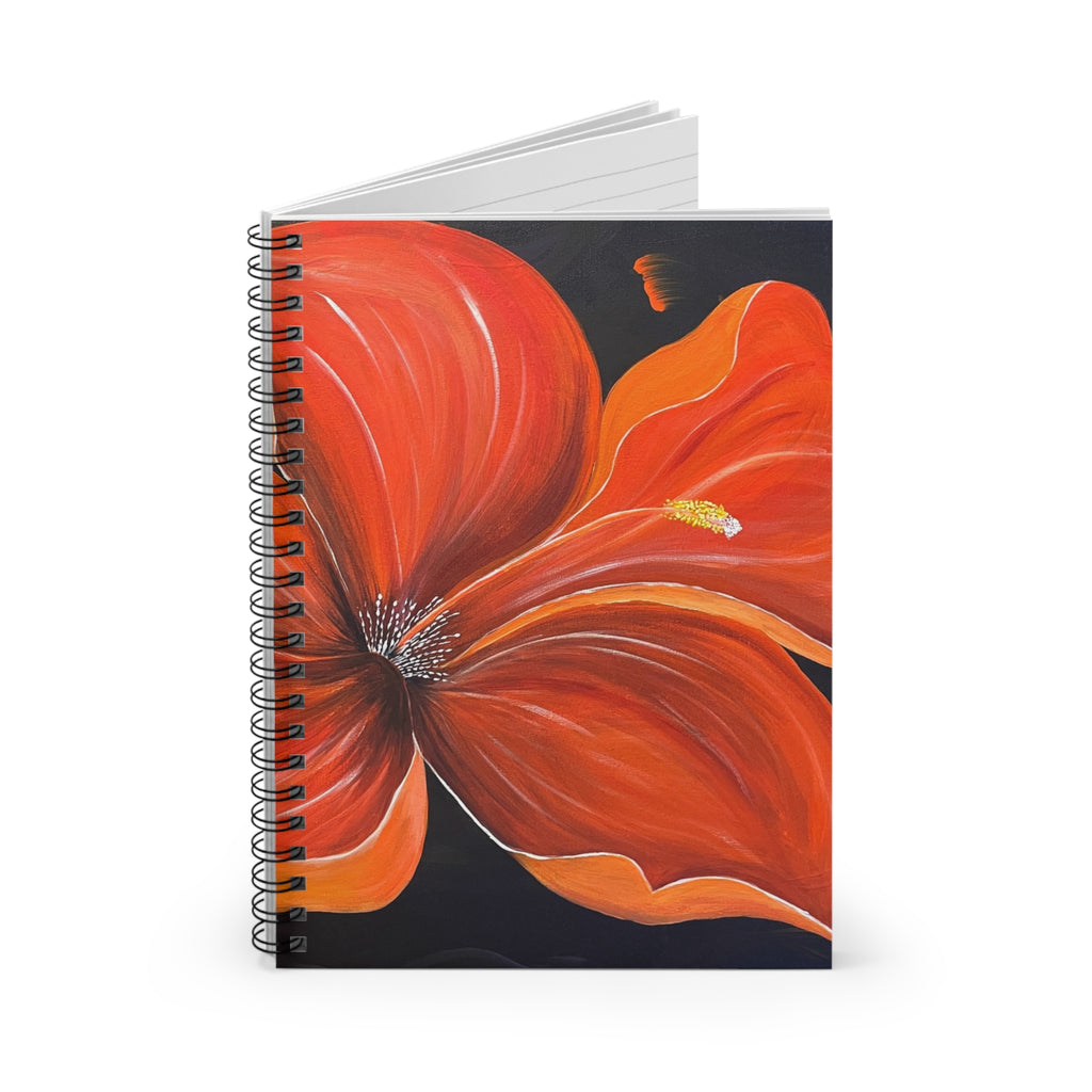 Scarlet Veil Hand-Painted Spiral Notebook