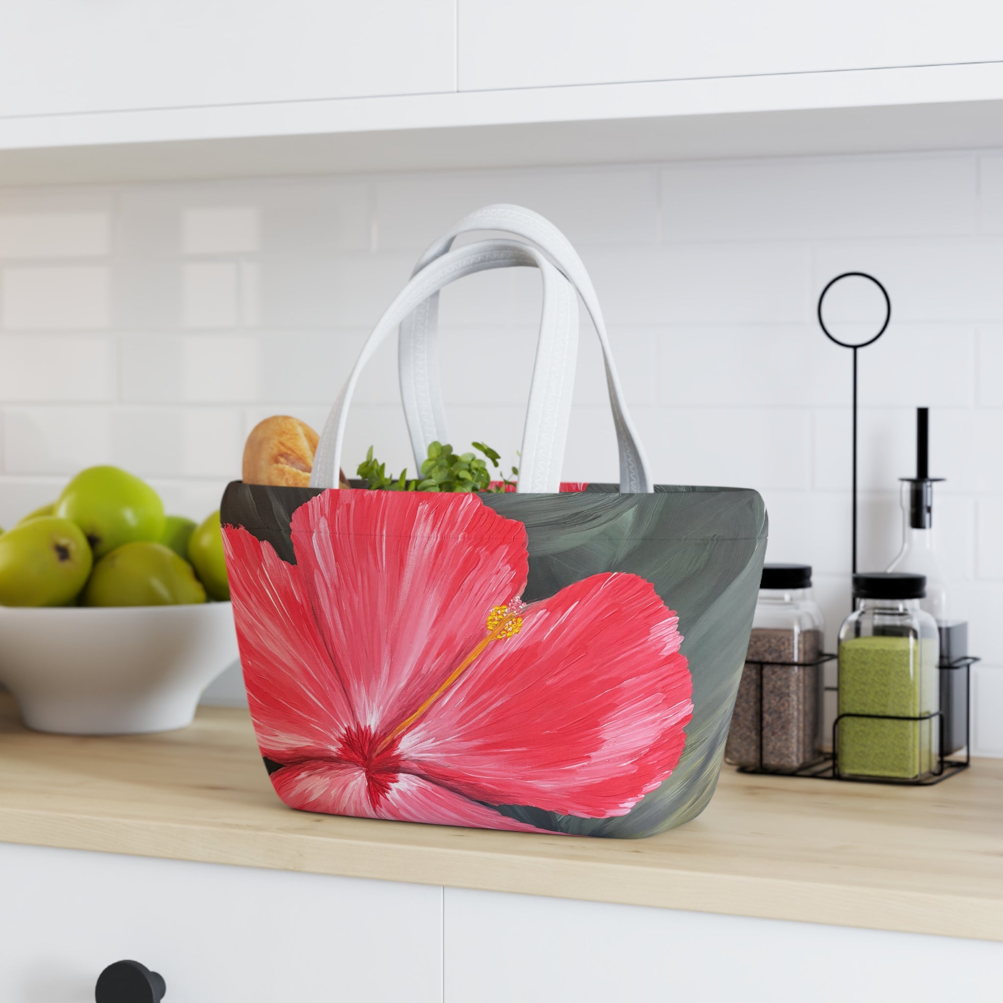 Hibiscus Hues Lunch Bag — Insulated Tote