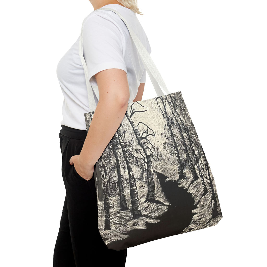 Silver Shadows Hand Painted Tote Bag