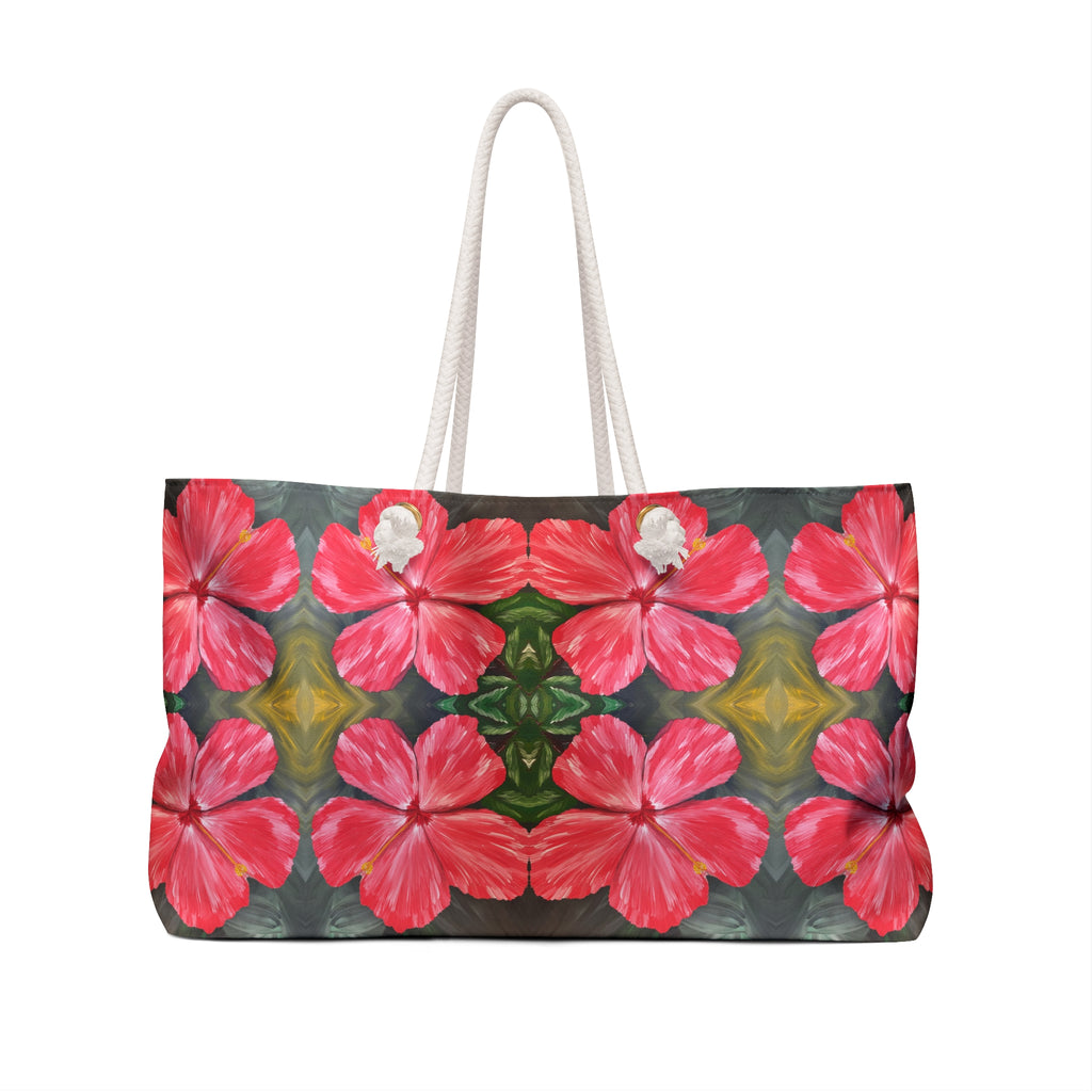 Hibiscus Hues Tote Bag with Hand Painted Designs