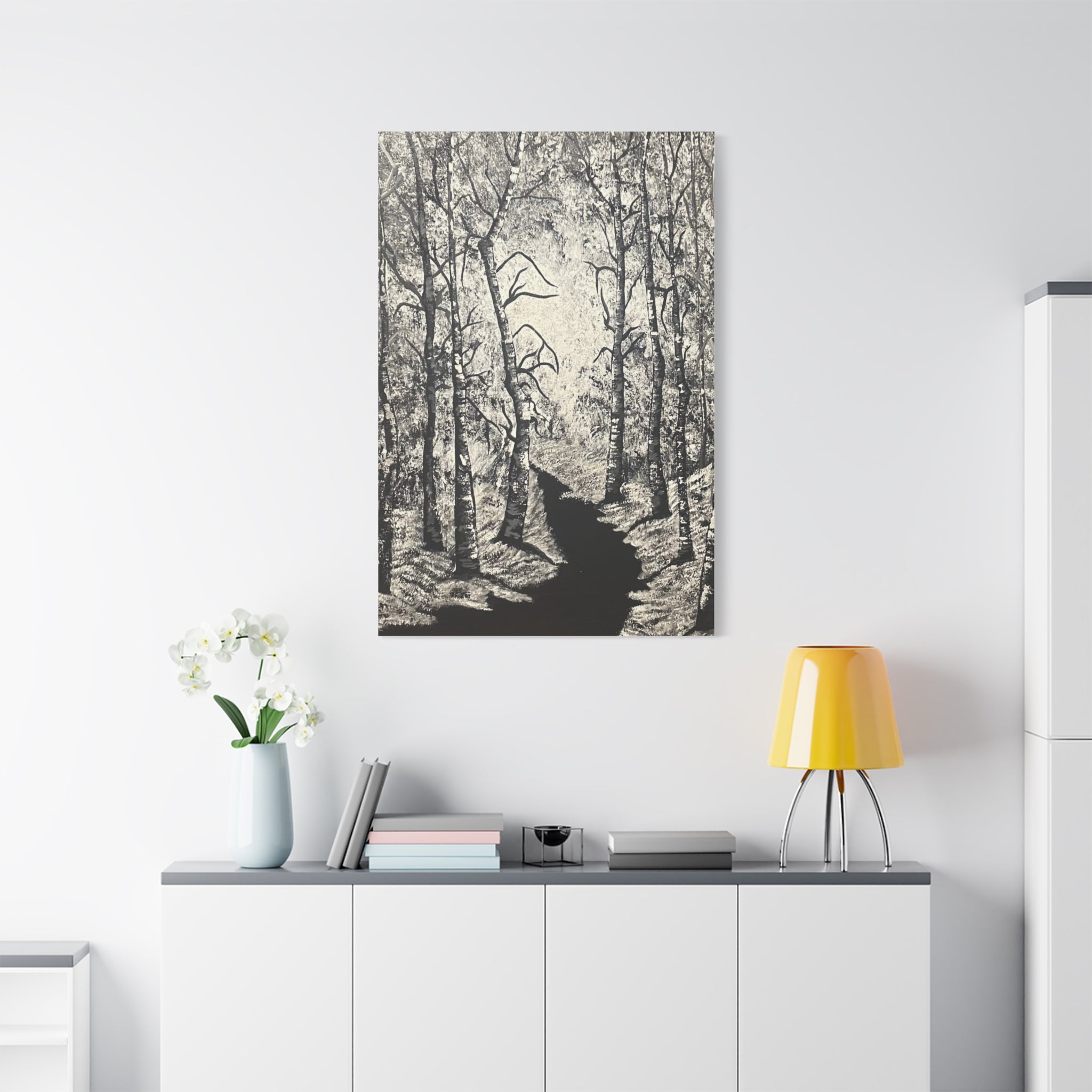 Silver Shadows Canvas Wall Art