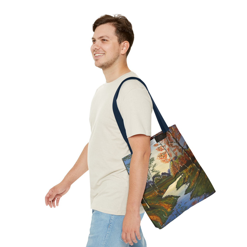 Whispering Birches Hand Painted Tote Bag