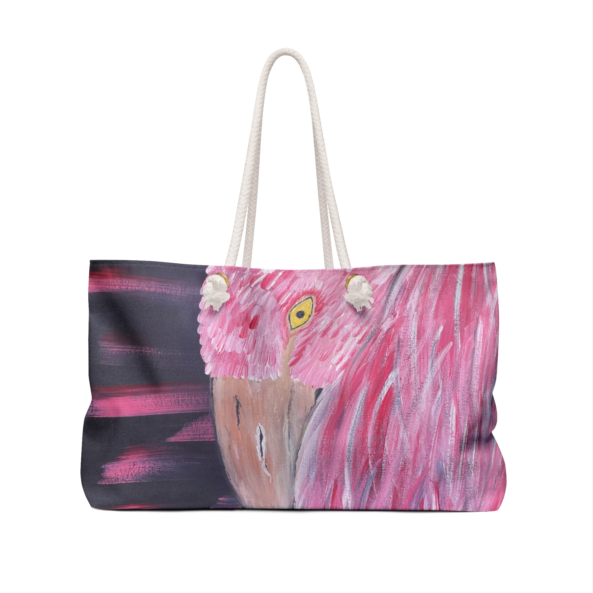 Feathered Grace Tote Bag with Hand Painted Designs