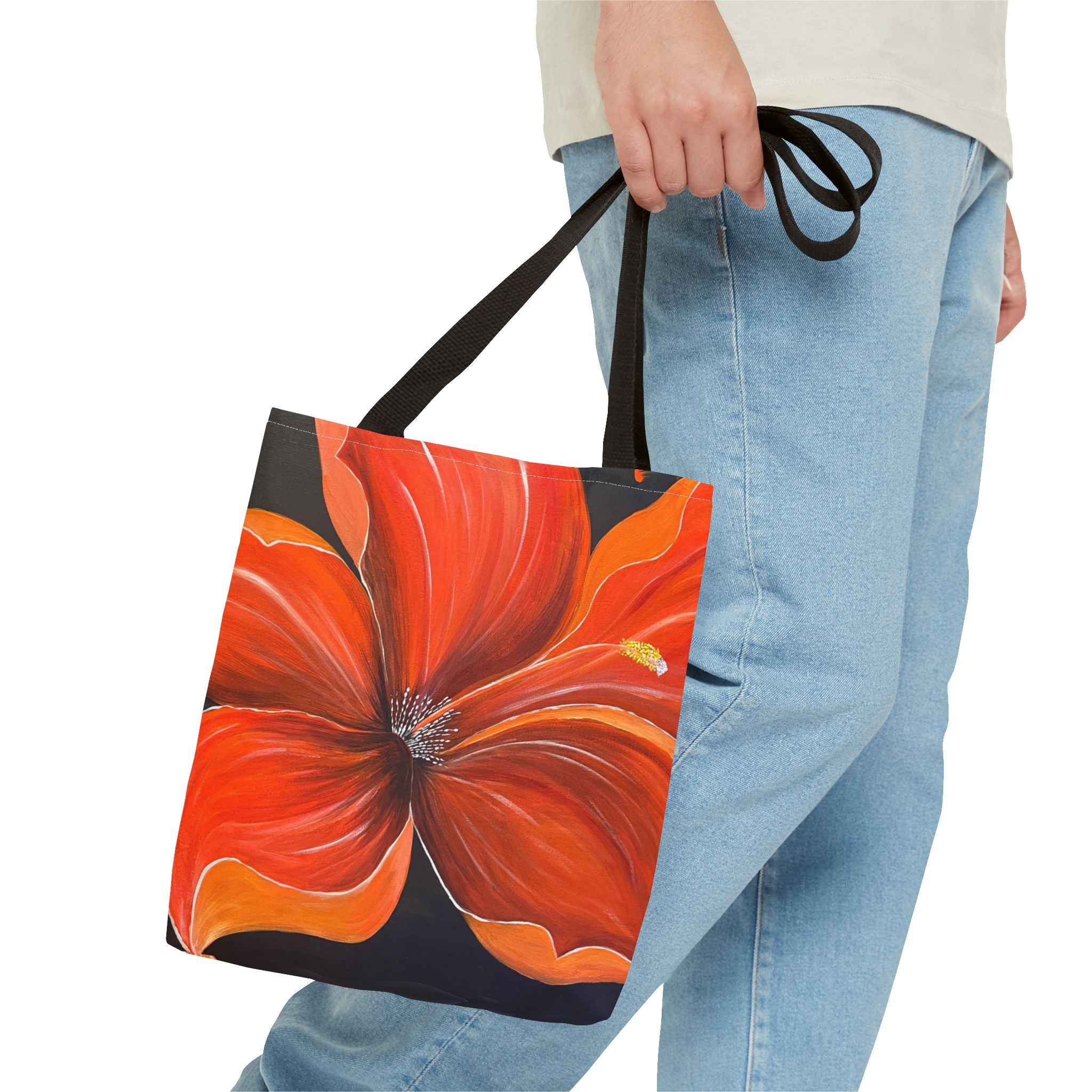 Scarlet Veil Hand Painted Tote Bag