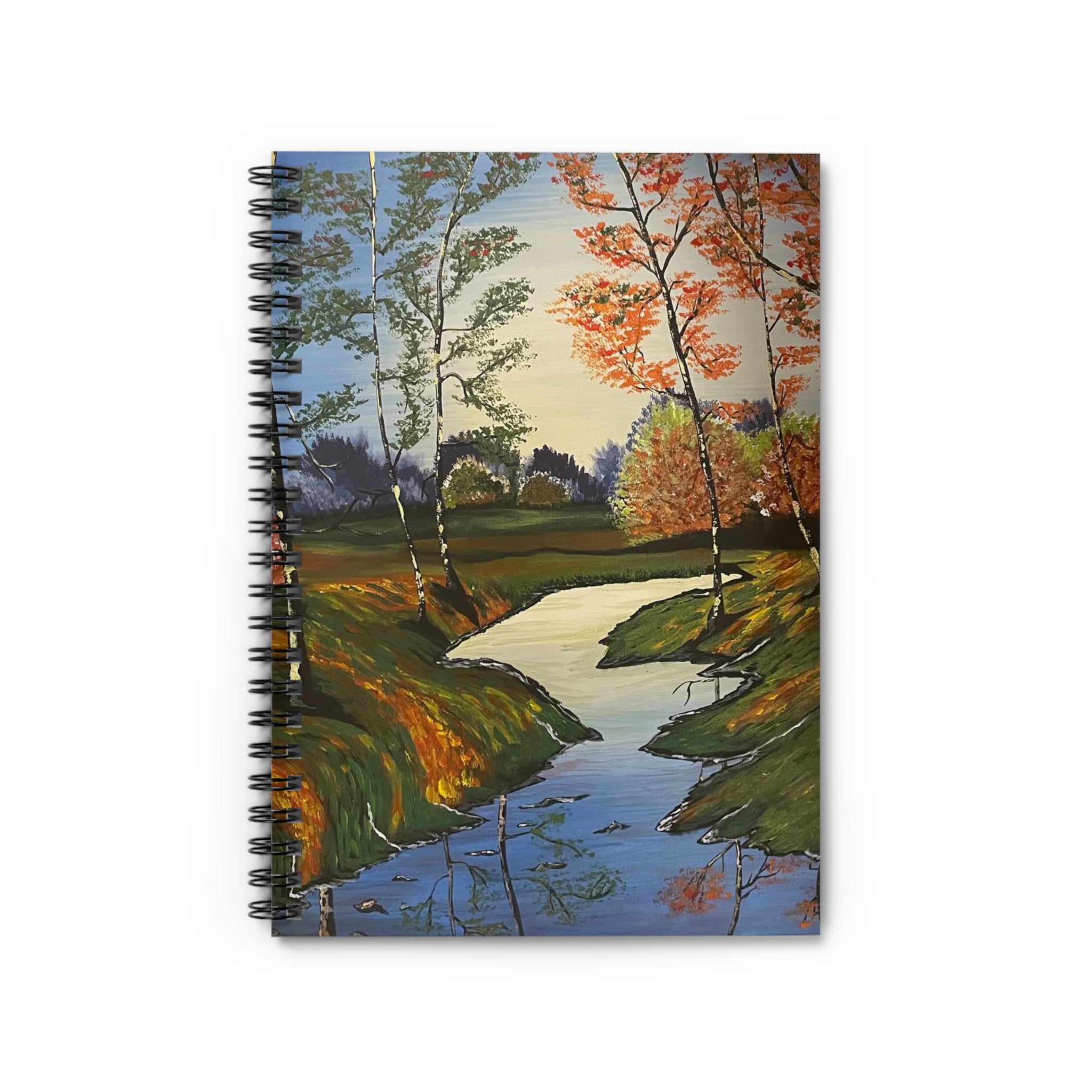 Whispering Birches Hand-Painted Spiral Notebook