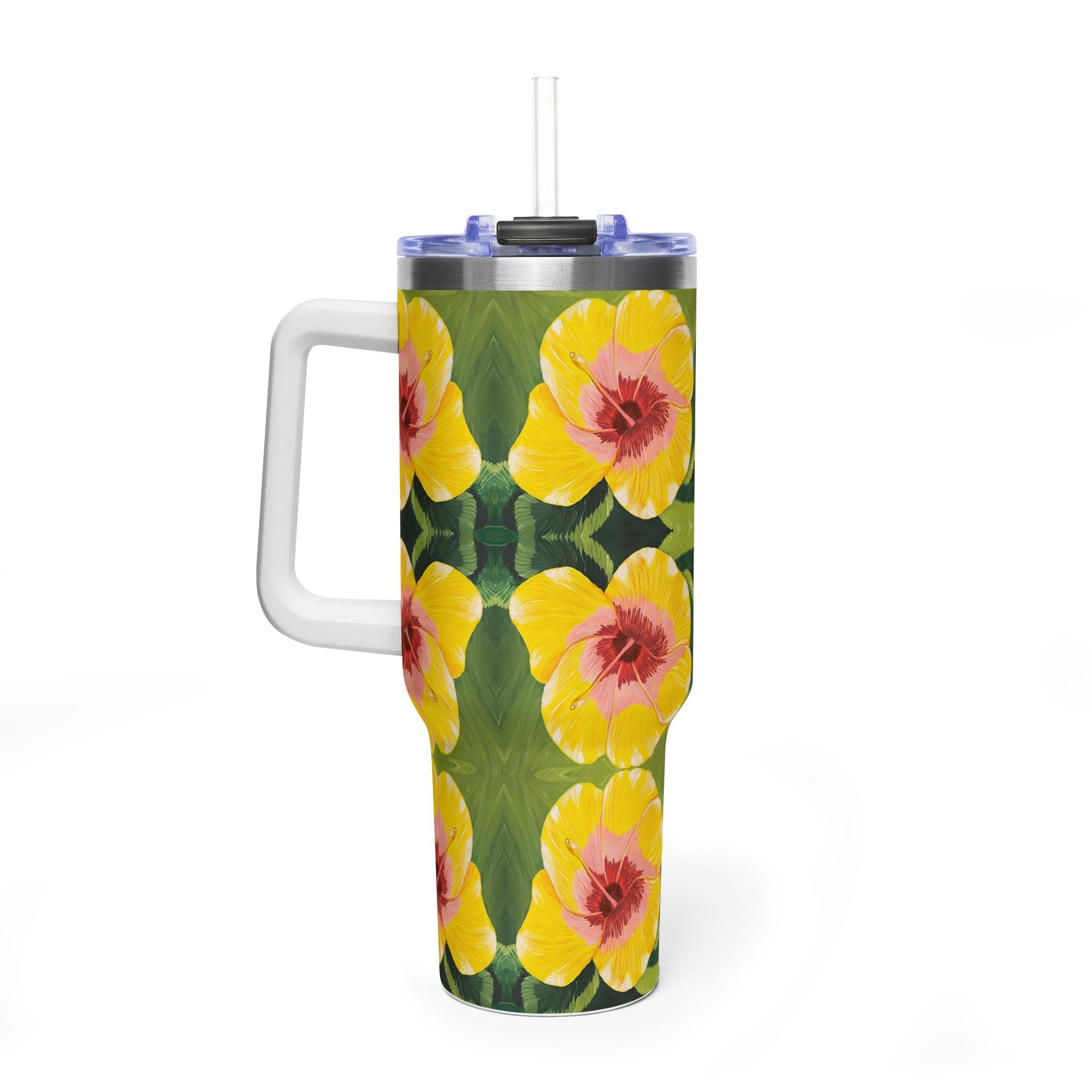 Blushing Sunrise 40oz  Vacuum Tumbler — Insulated Travel Mug with Straw