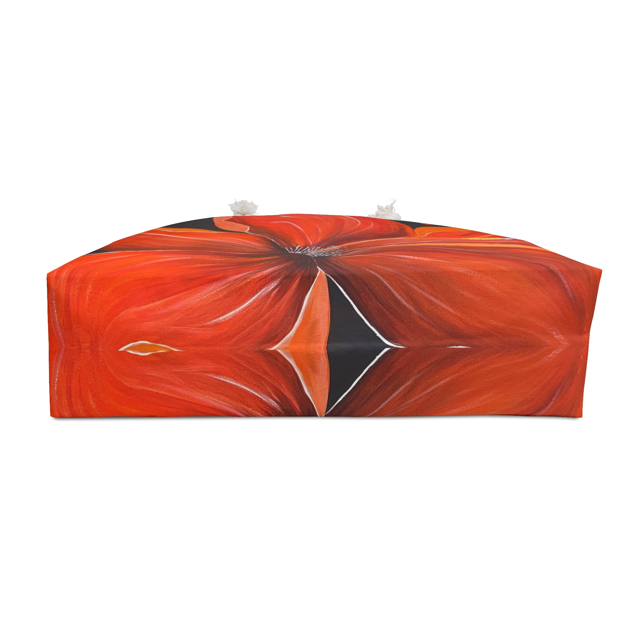 Scarlet Veil Tote Bag with Hand Painted Designs