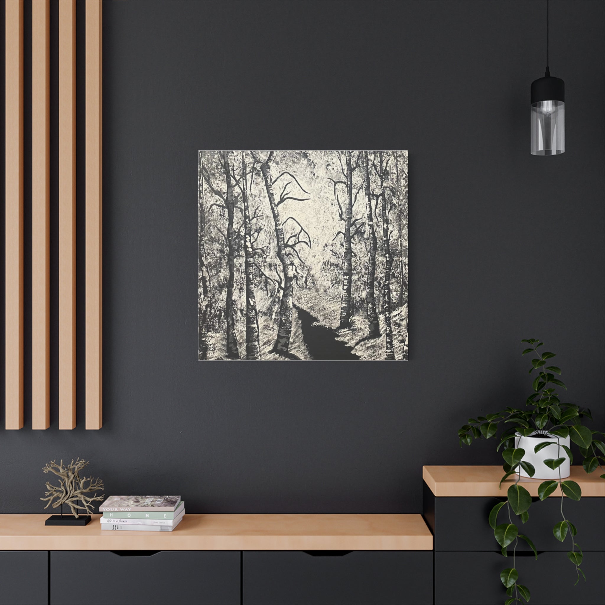 Silver Shadows Canvas Wall Art