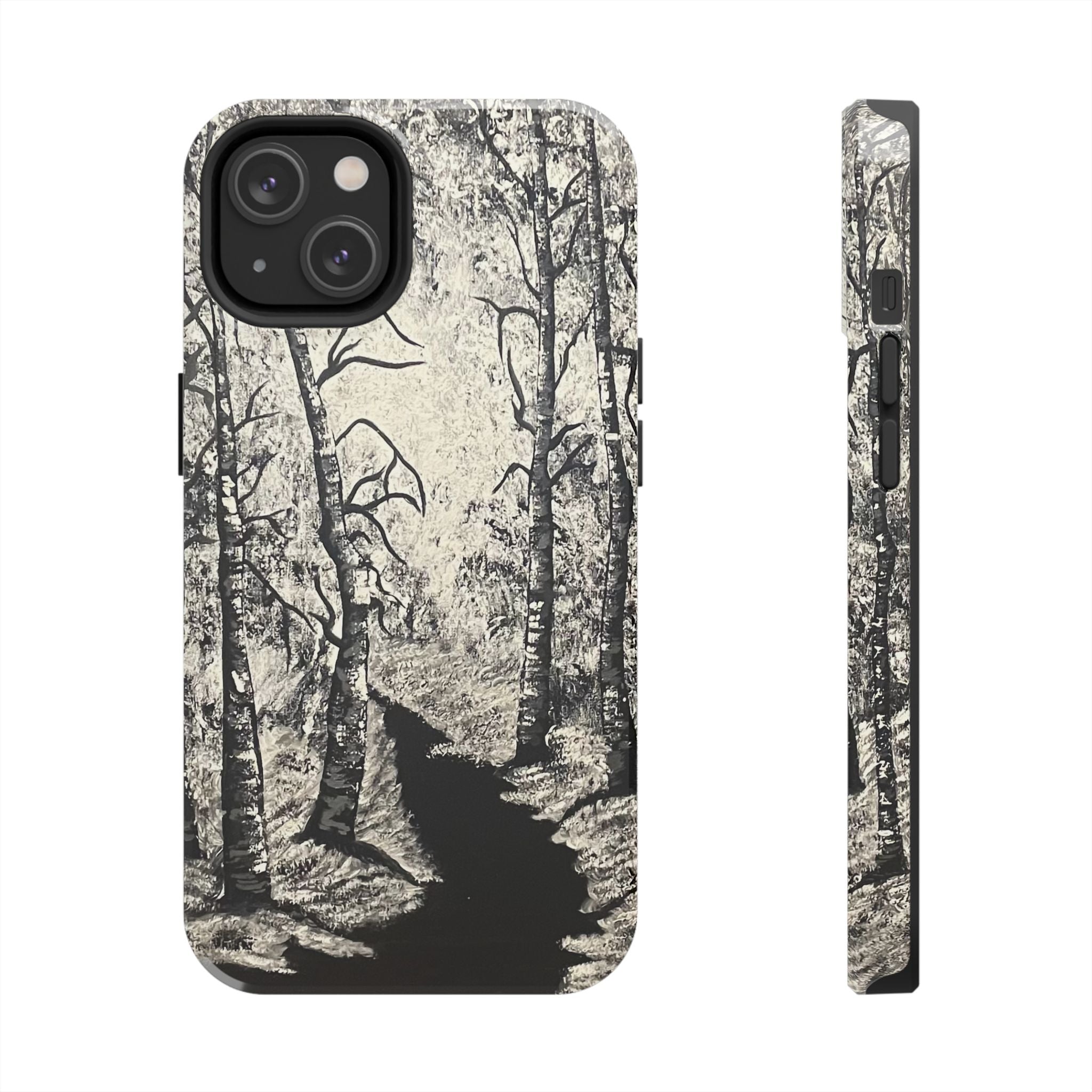 Silver Shadows Phone Case - Hand Painted Unique Designs