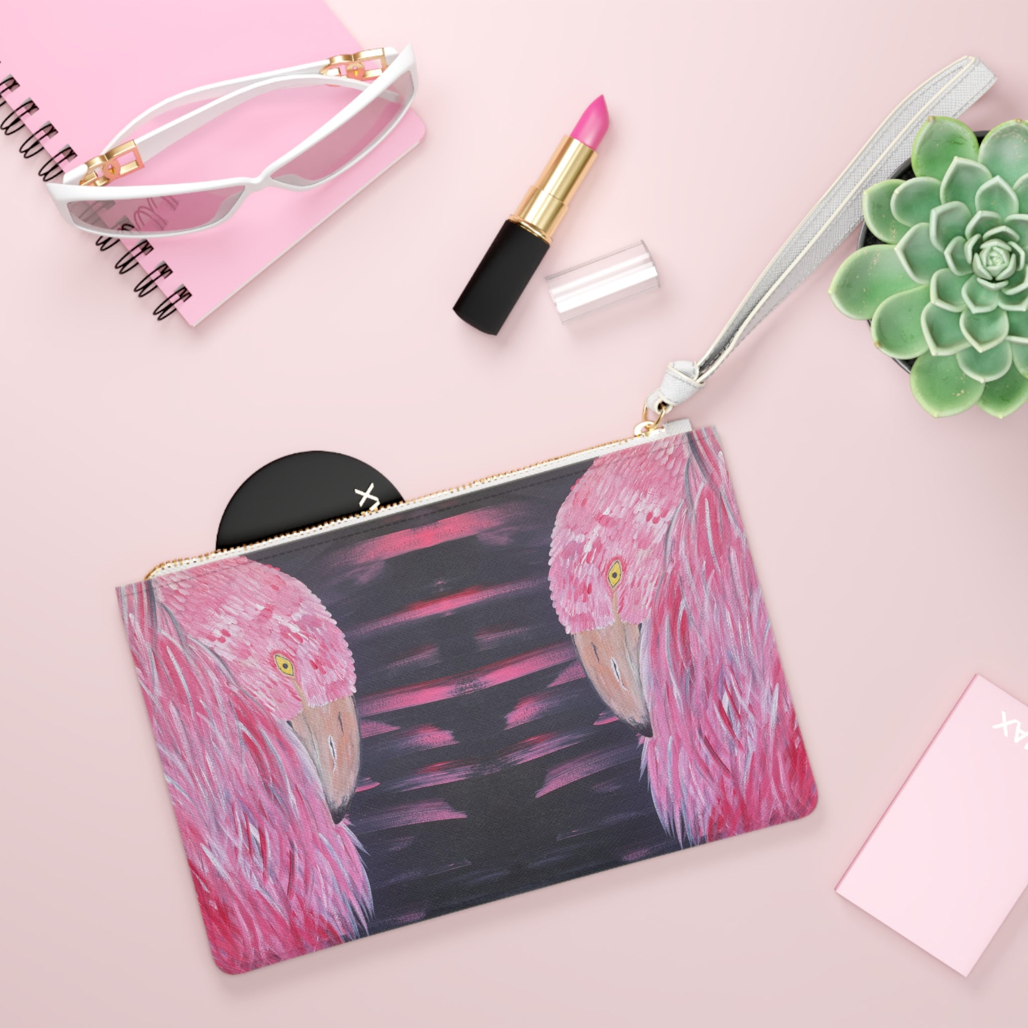 Feathered Grace Clutch Bag - Makeup Bags