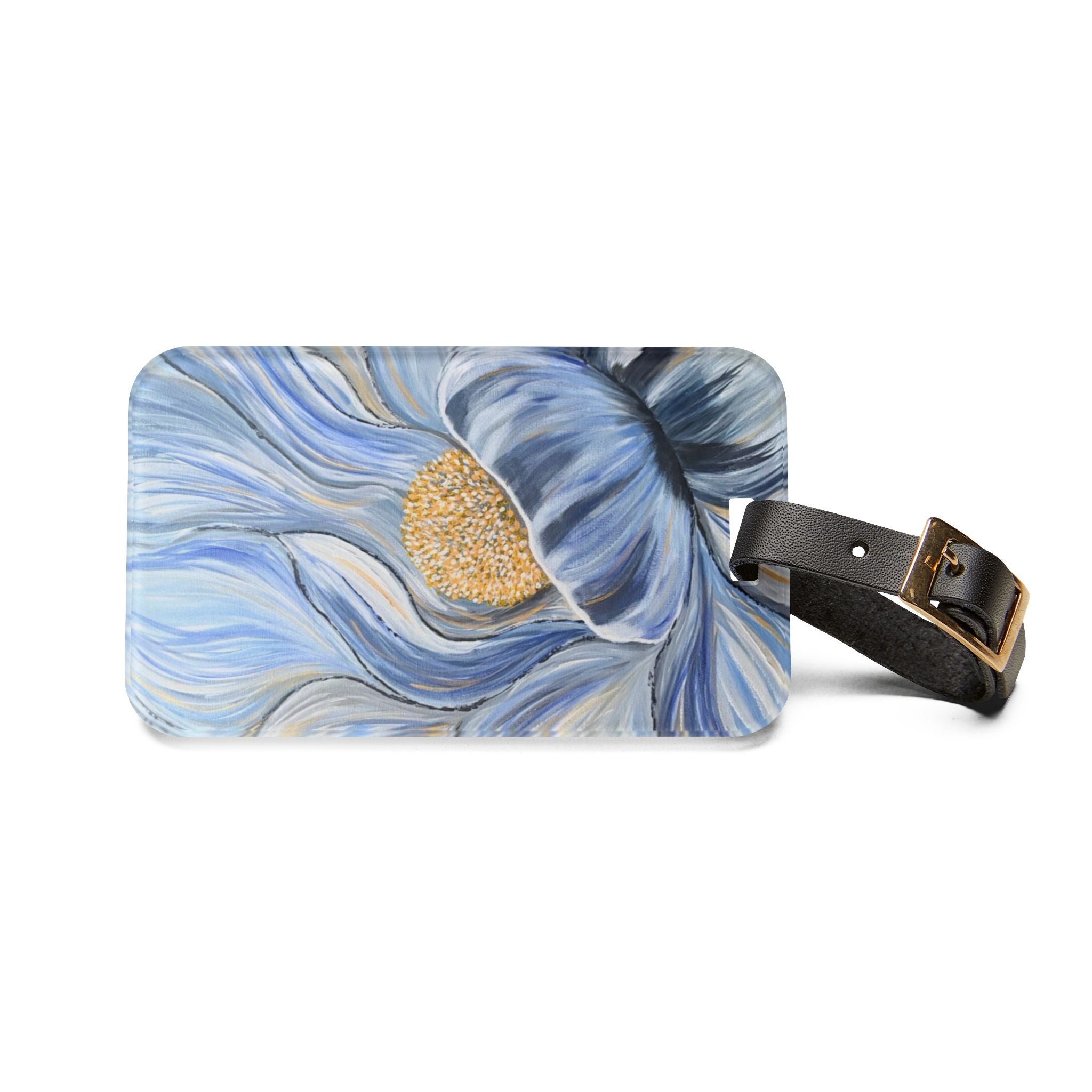 Velvet Current Luggage Tag — Watercolor Poppy Design Travel ID