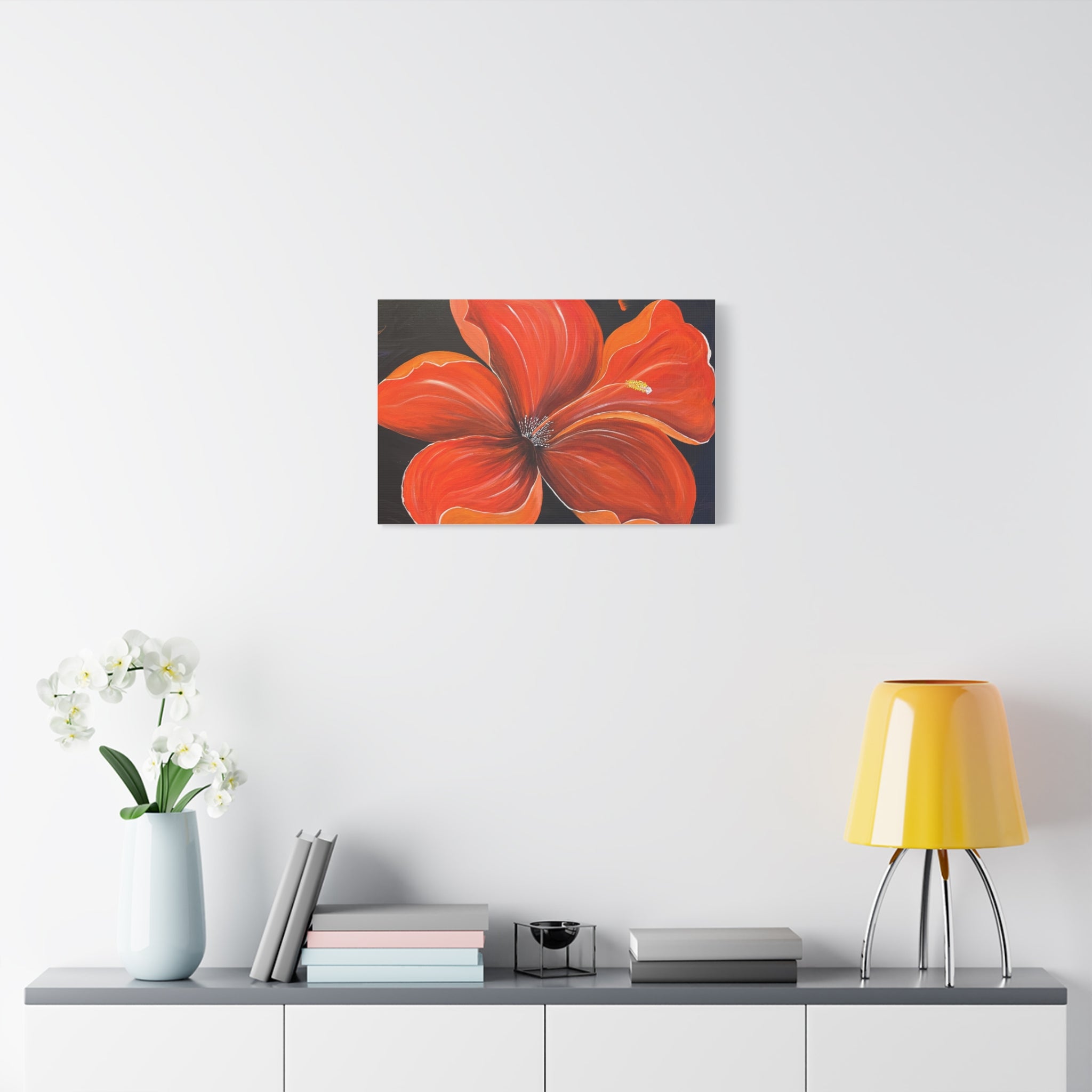 Scarlet Veil Abstract Art Canvas - Contemporary Wall Decor