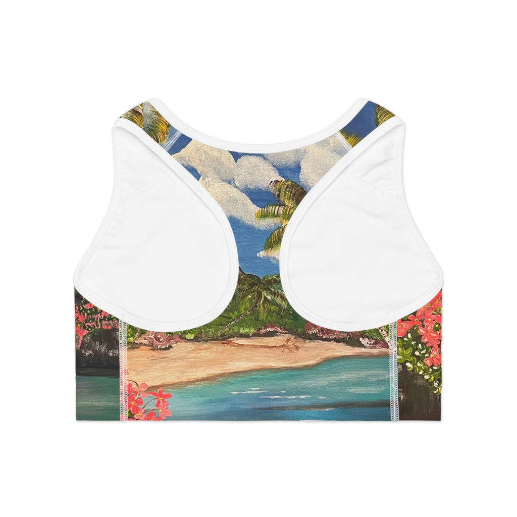 Blooming Paradise Sports Bra, Activewear for Yoga, Workout Gear, Gift for Fitness Lovers, Exercise Top, Beachwear
