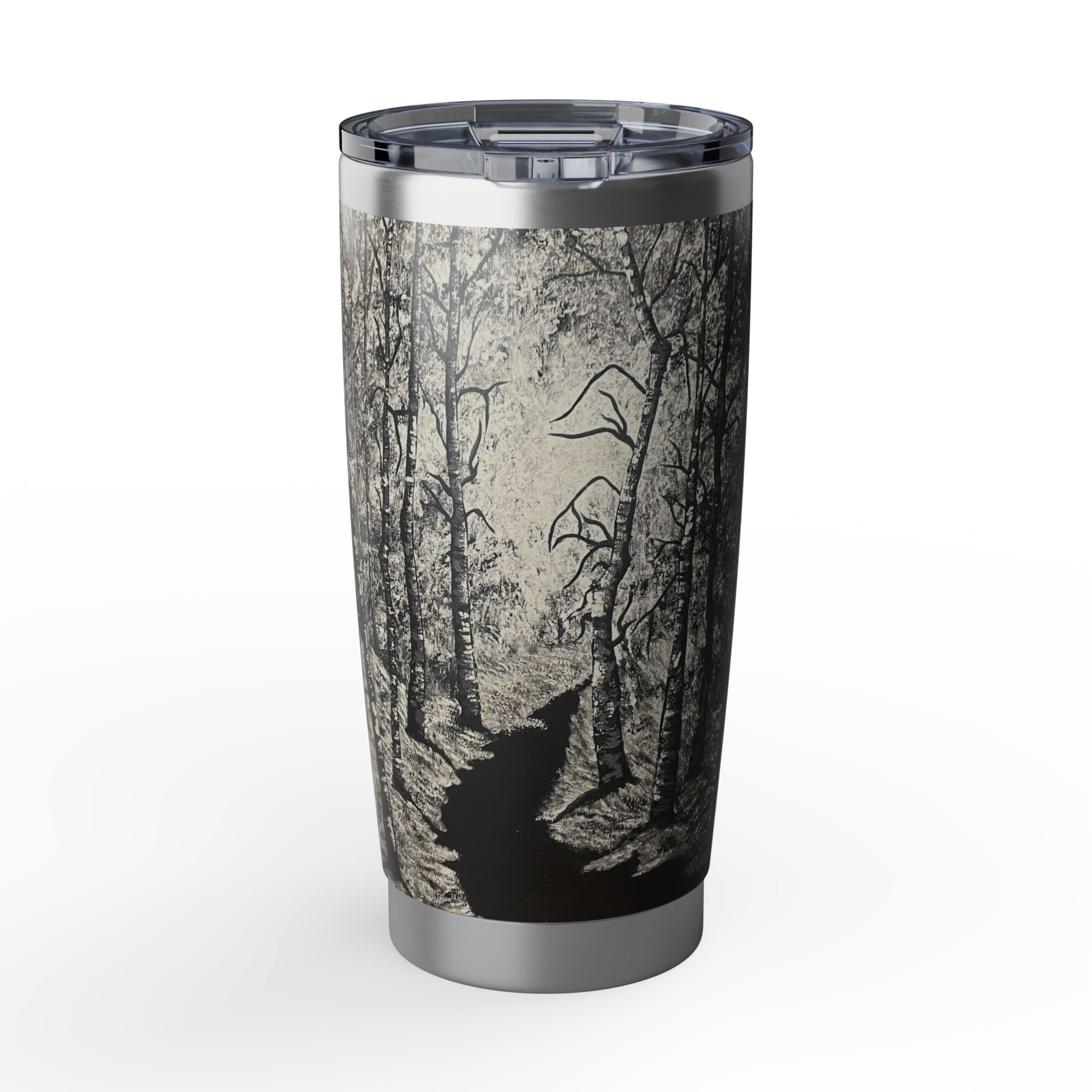 Silver Shadows 20oz Insulated Drinkware, Summer Travel Mug, Gift for Nature Lovers, Eco-Friendly Hydration