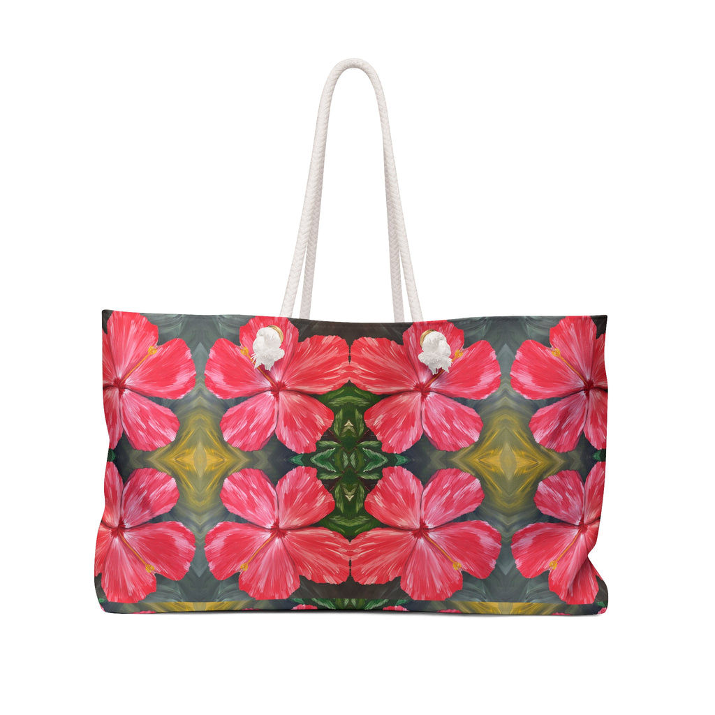 Hibiscus Hues Tote Bag with Hand Painted Designs
