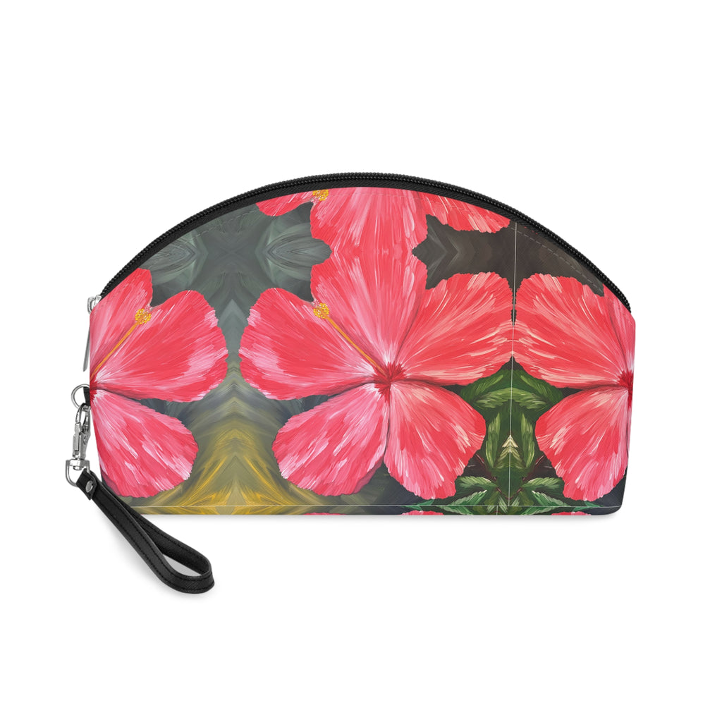 Hibiscus Hues Cosmetic Pouch - Stylish Makeup Bag