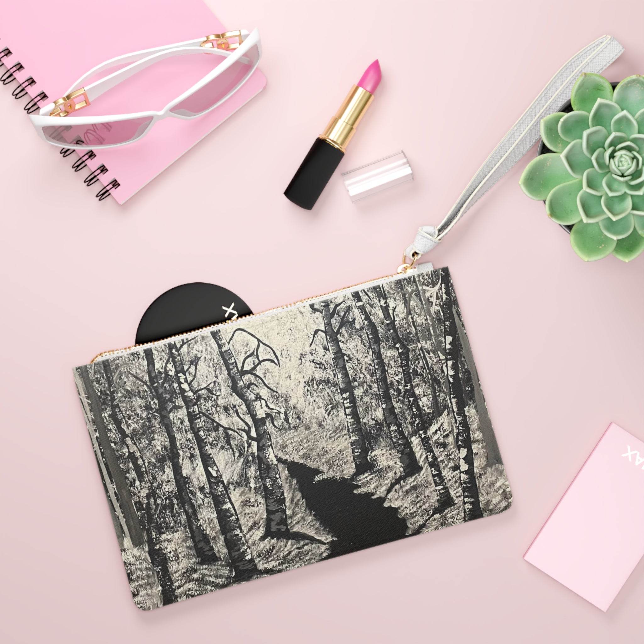 Silver Shadow Clutch Bag Custom Makeup Bags