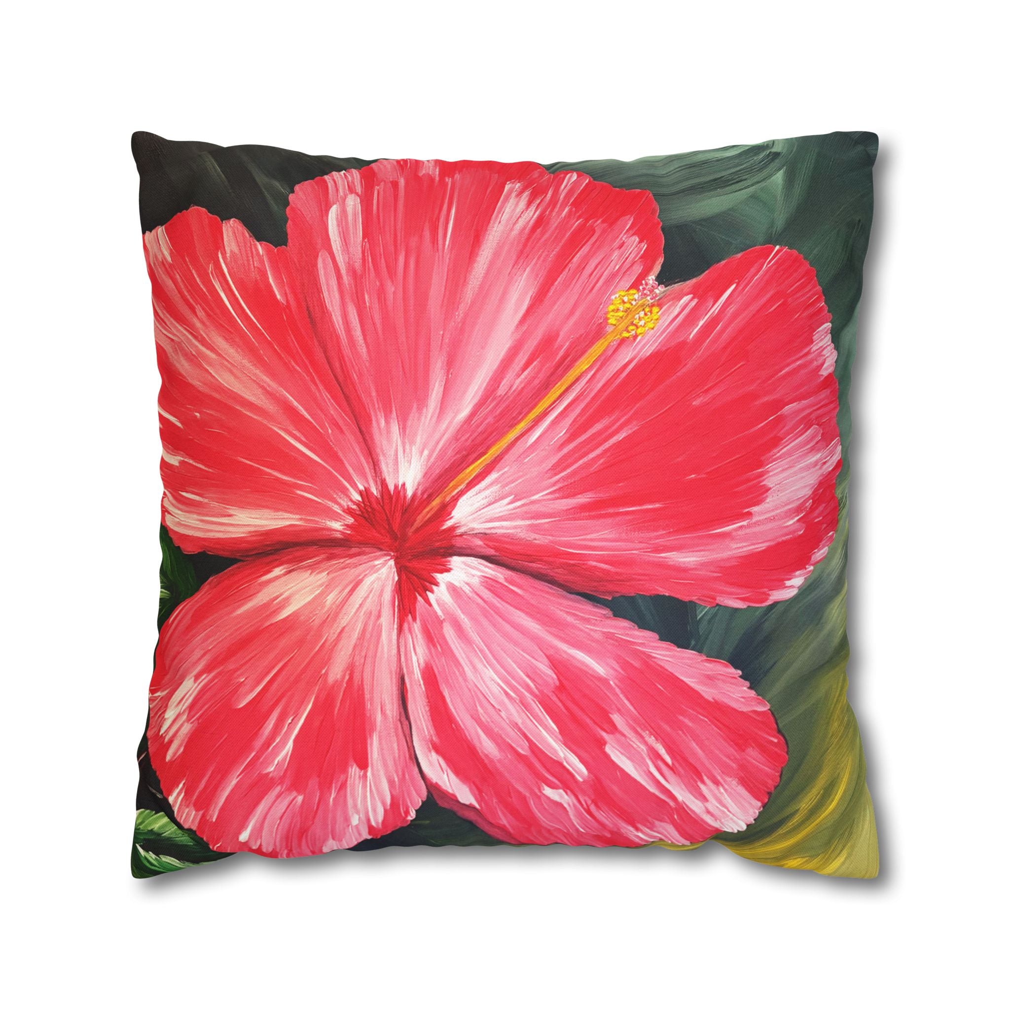 Hibiscus Hues Square Decorative Pillow Sham